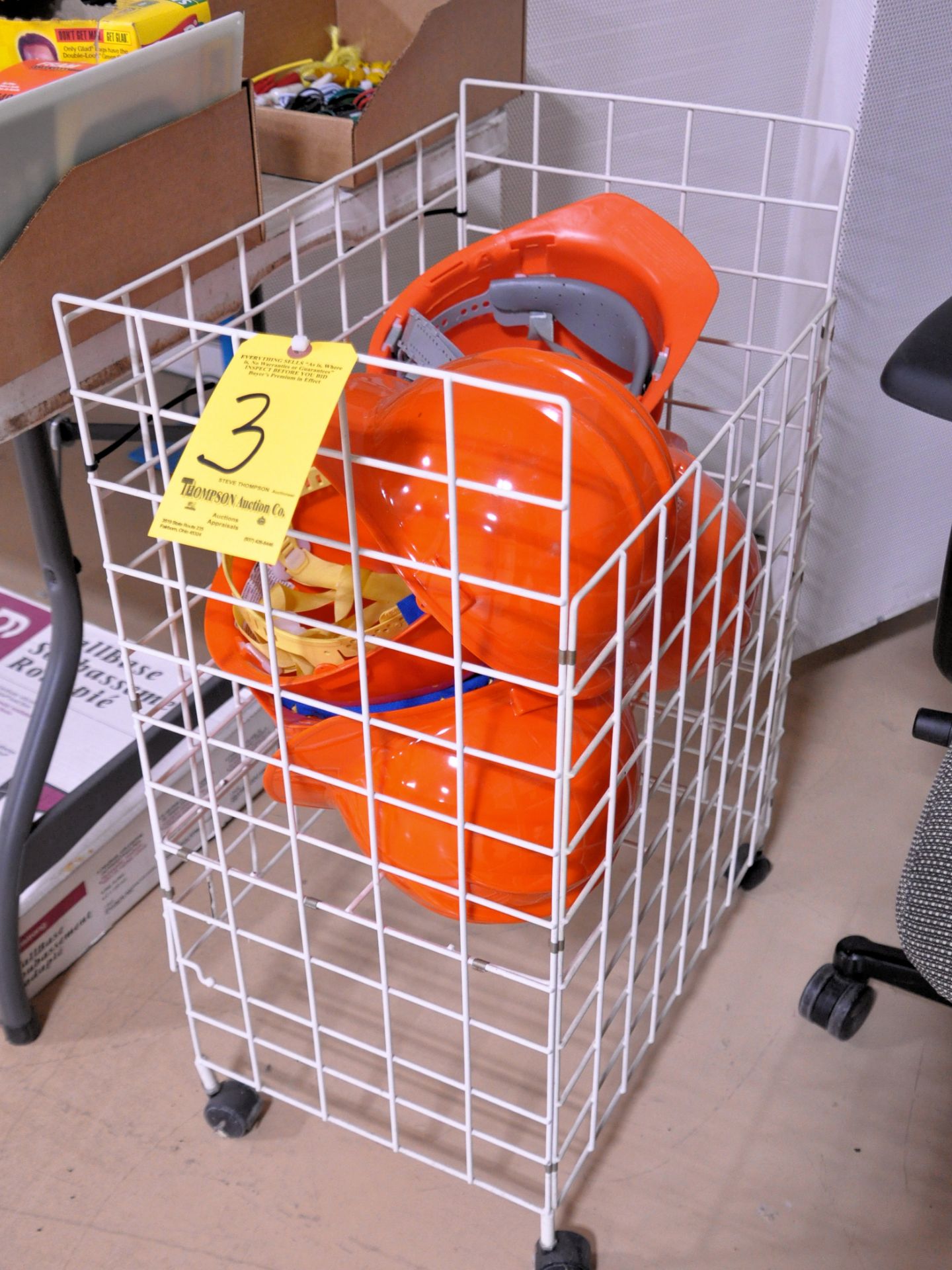 Lot-Hard Hats with Portable Rack