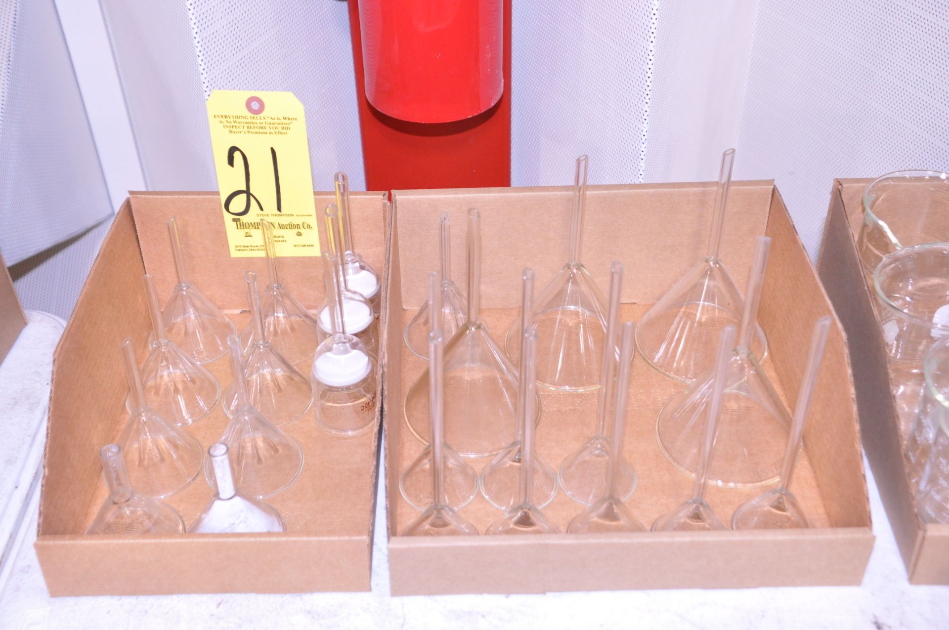 Lot-Glass Funnels in (2) Boxes