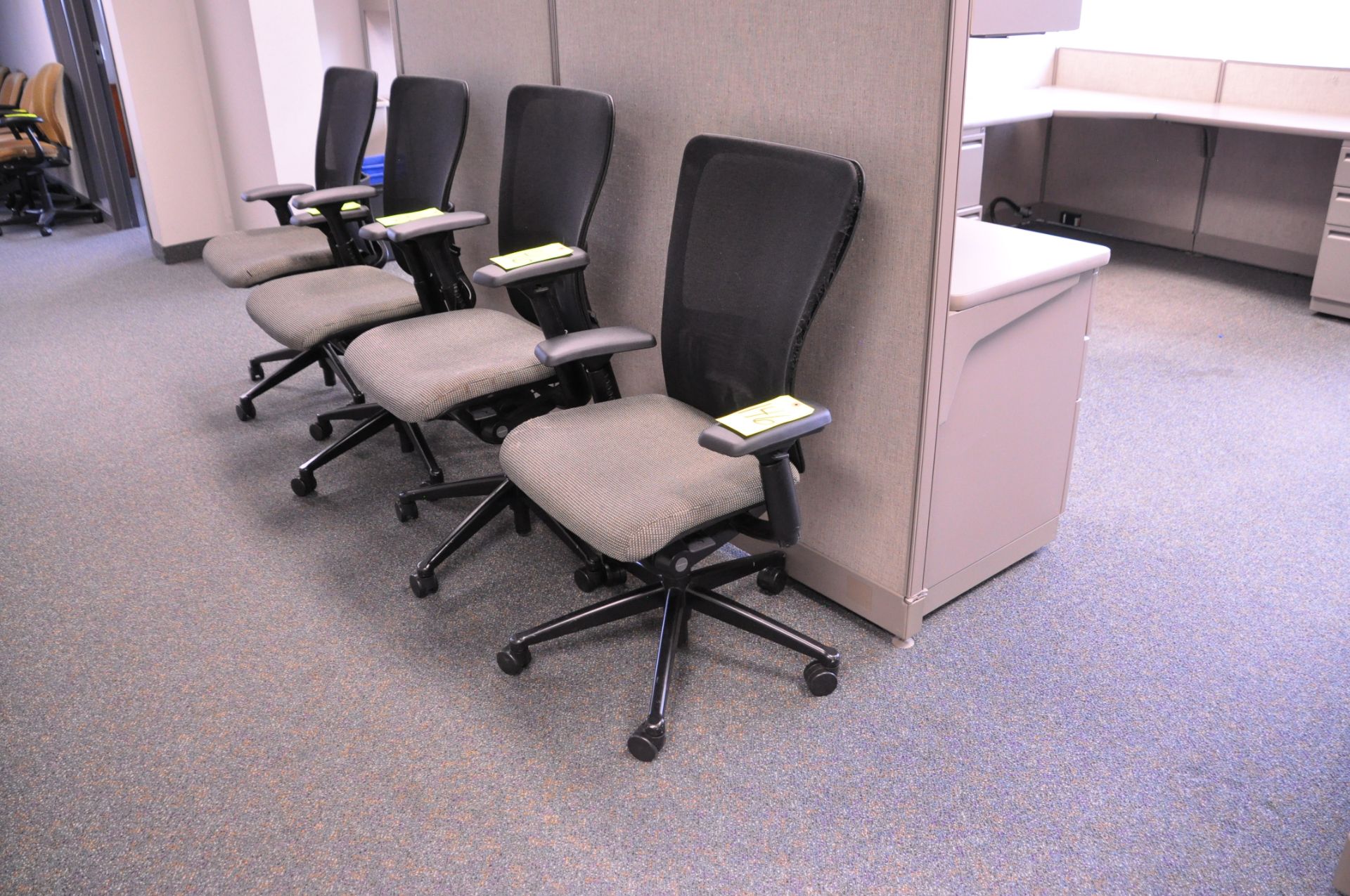 Lot-(4) Ergonomic Black/Grey Swivel Office Chairs in (1) Group, (Located 1st Floor Offices)