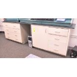 Lot-(1) 2-Piece Cabinet Set with Common Counter Top, (Contents Not Included)