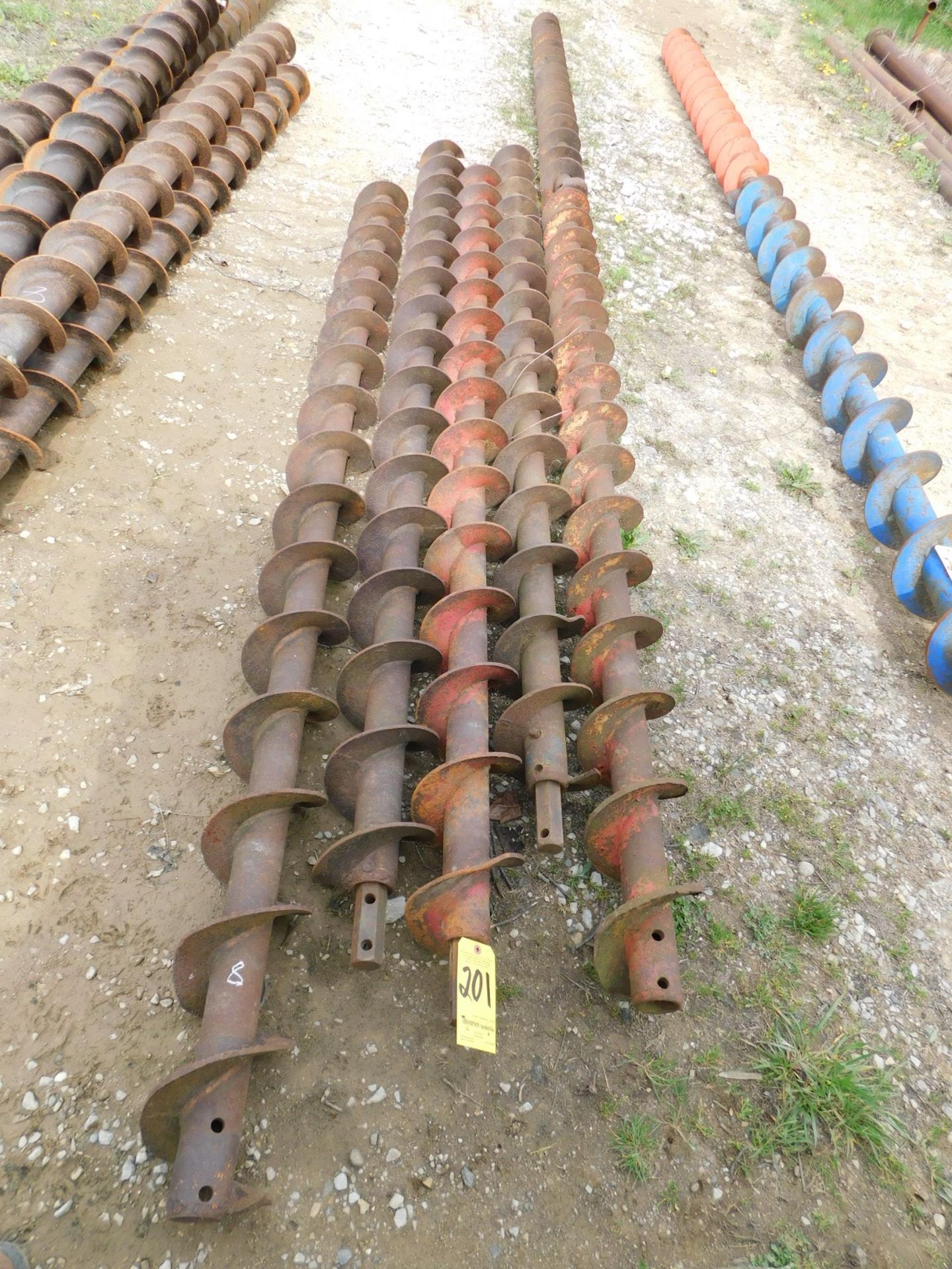 (6) 6" Diameter X 10' Long Auger Bits, 1 5/8" Hex Drive