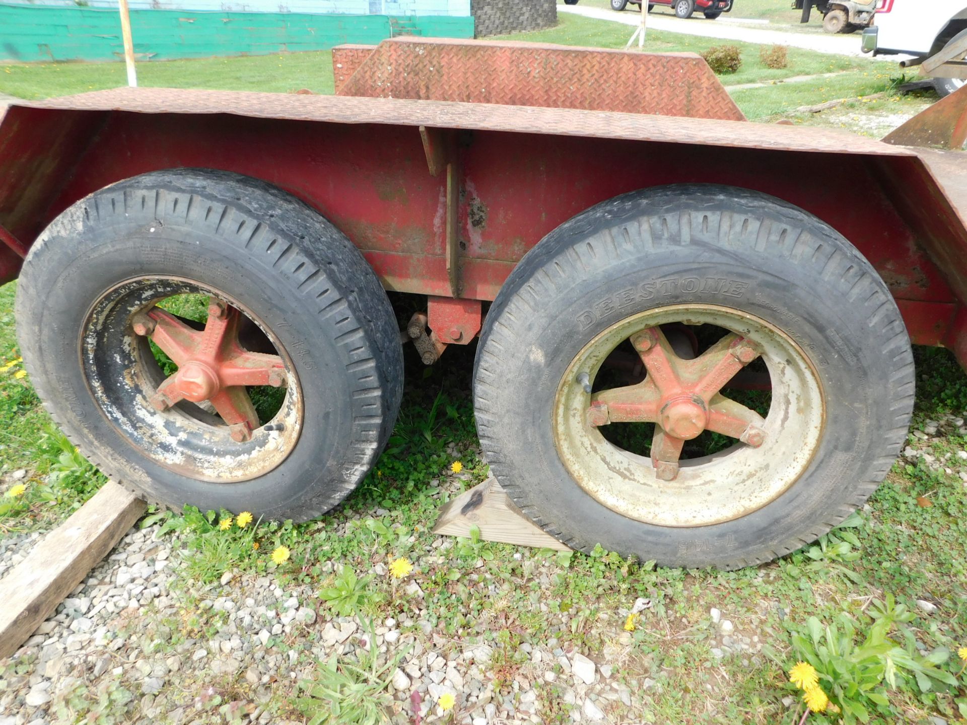 Tandem Axle Utility Trailer, 9', Pintle Hitch, Treadplate Steel Deck - Image 6 of 9