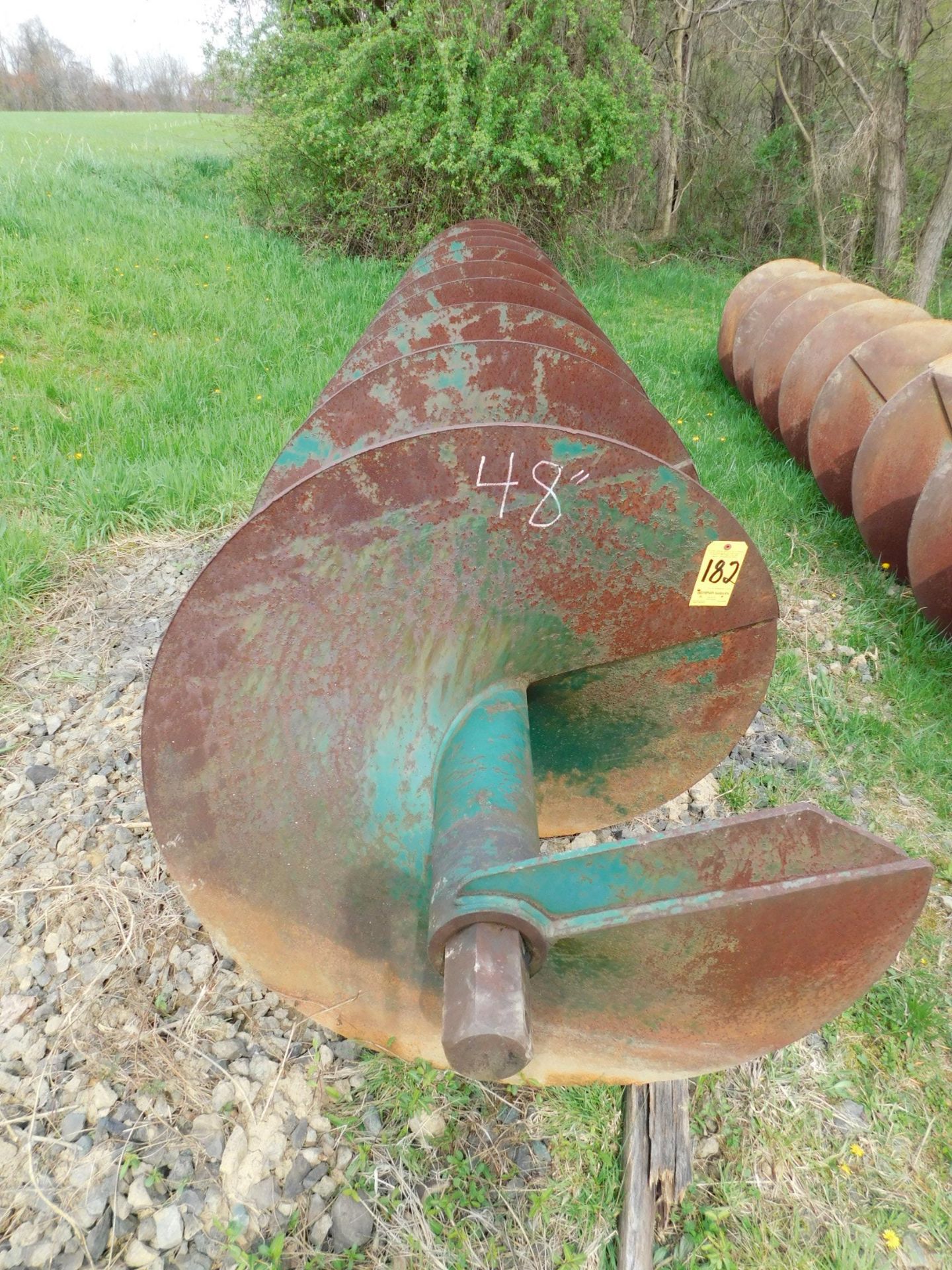 (2) 48" Diameter X 10' Long Auger Bits, 4" Hex Drivers - Image 2 of 4