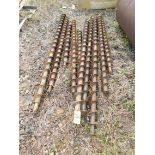 (18) 5" Diameter X 5' Long Auger Bits, 1 5/8" Hex Drive