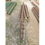 (7) 8" Diameter X 10' Long Auger Bits, 2 1/4" Hex Drive