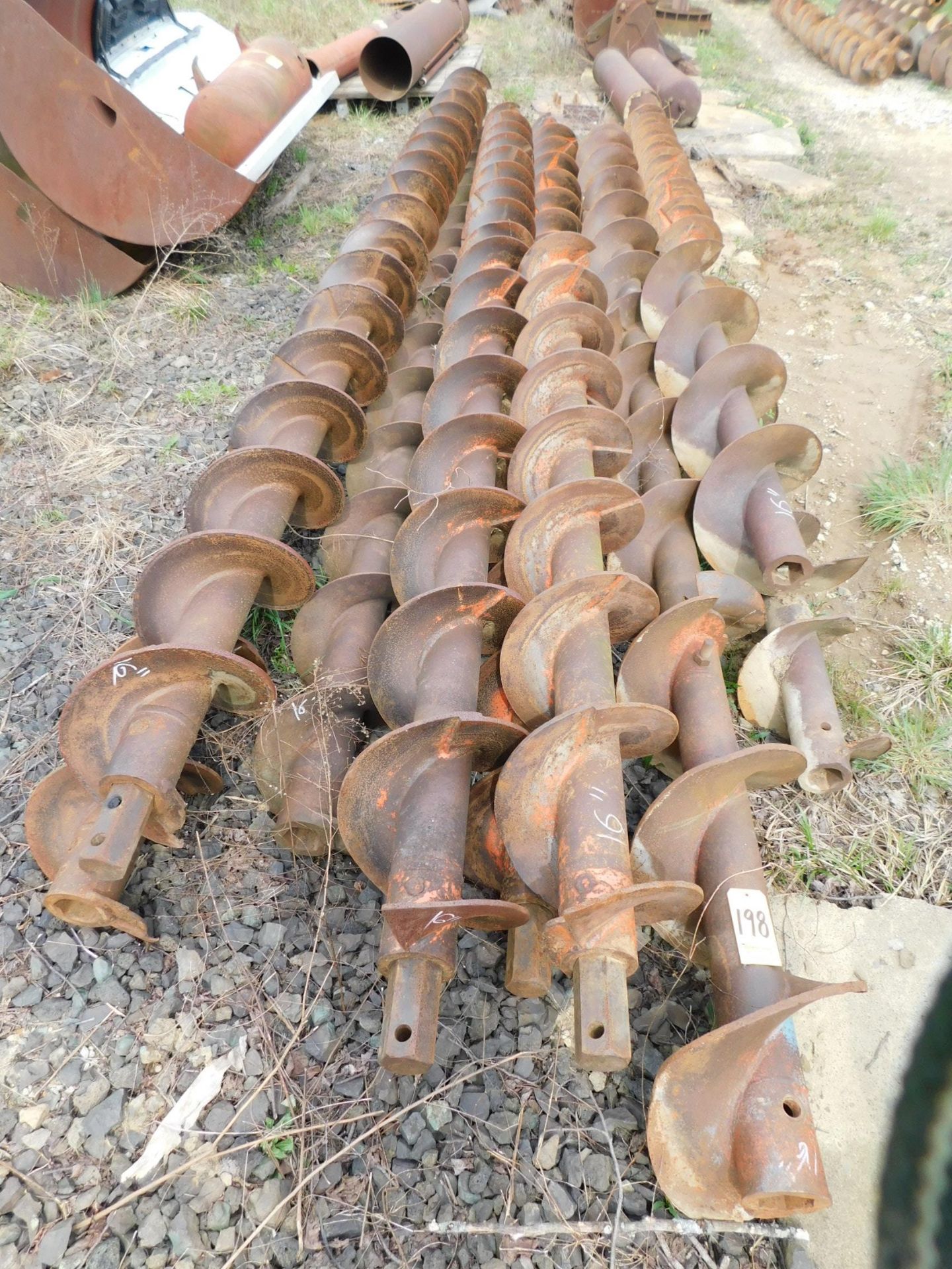 (15) 16" Diameter X 10' Long Auger Bits, 3" Hex Drive