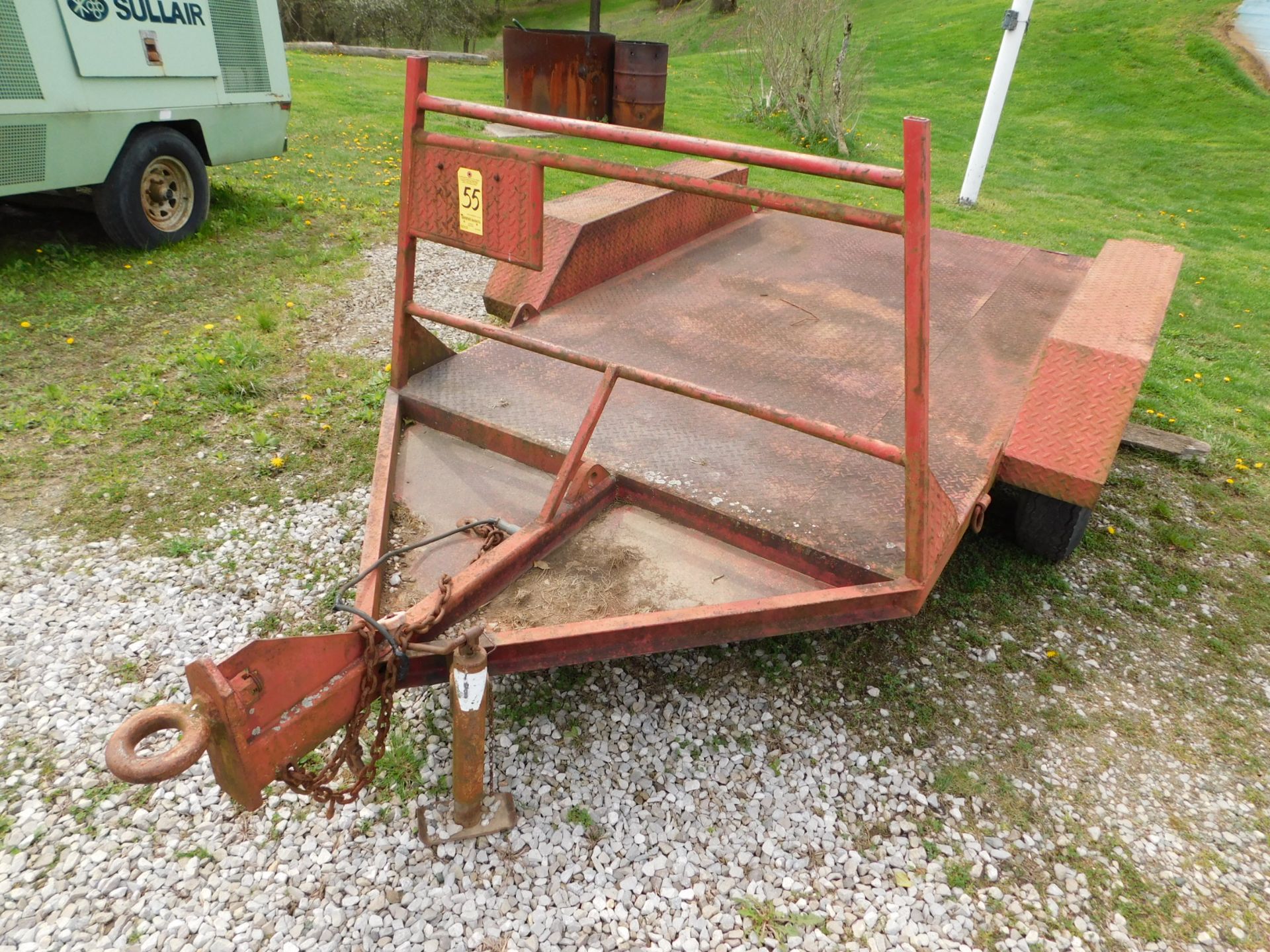 Tandem Axle Utility Trailer, 9', Pintle Hitch, Treadplate Steel Deck - Image 2 of 9