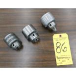 (3) Jacobs Drill Chucks, No Arbors