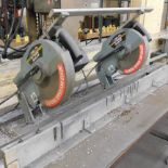 (2) 10" Delta Cut Off Saws, Mounted on Aluminum Rail