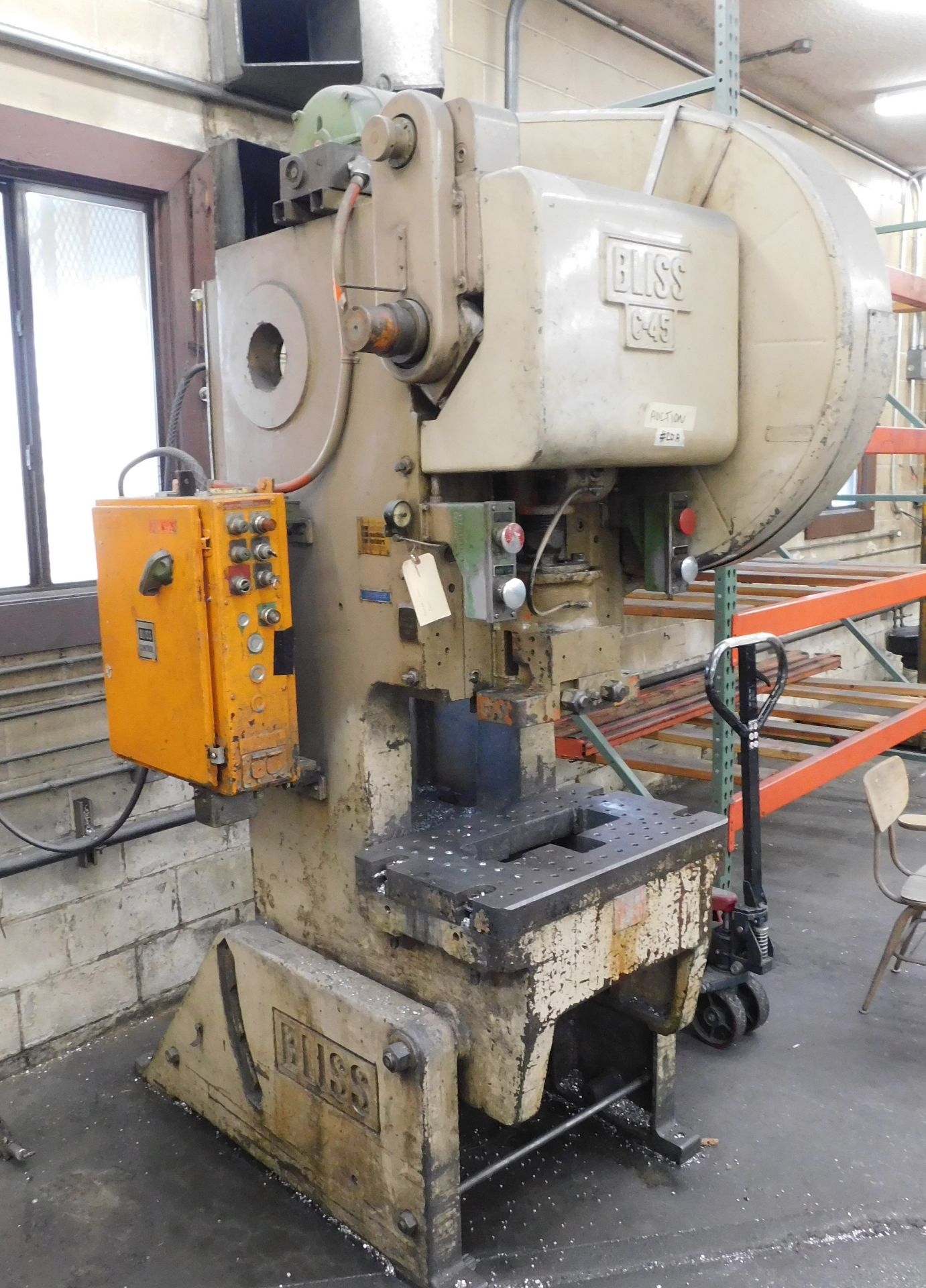 Bliss Model C-45 OBI Punch Press, s/n H60578, 45 Ton, 3" Stroke, 12 1/4" Shut Height, Air Clutch, - Image 2 of 10