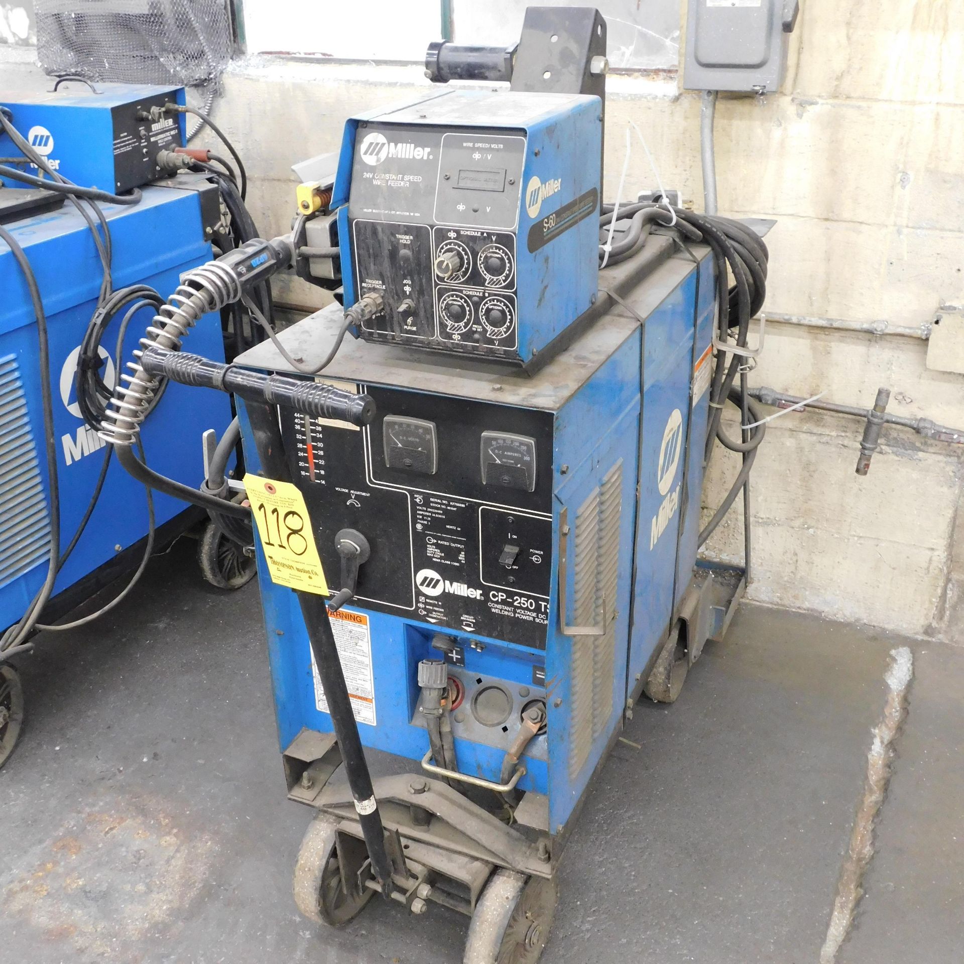 Miller CP-250 Mig Welder, s/n KF765690, with Miller S-60 Wire Feeder and Gun