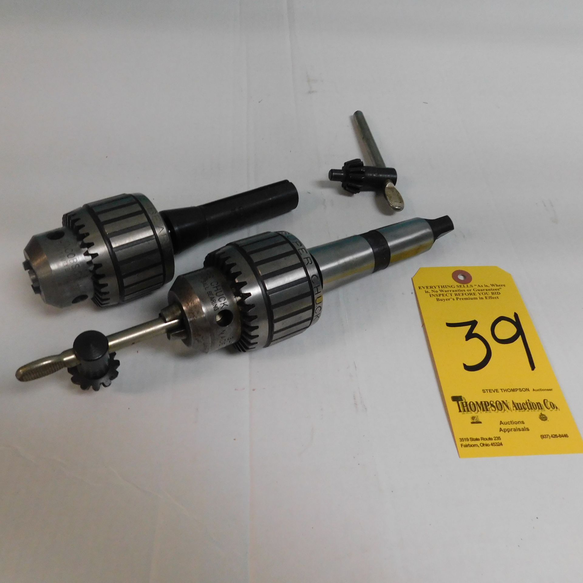 (2) Jacobs 16N Drill Chucks, (1) 4MT and (1) R-8