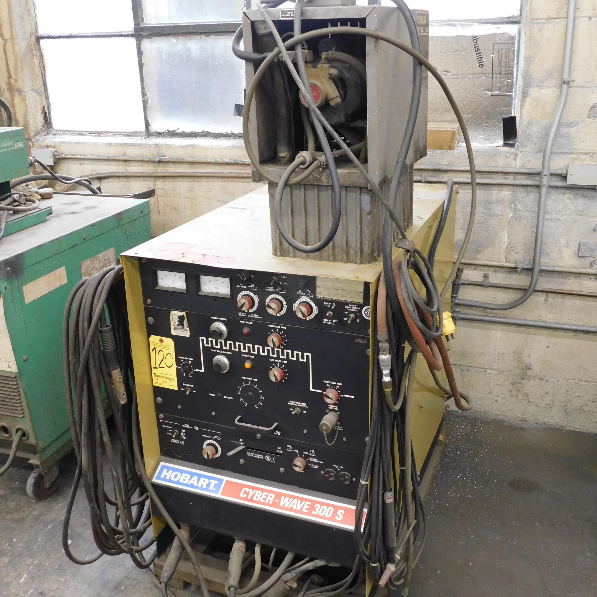 Hobart Cyber Tig Wave 300S Tig Welder, s/n 86WS09551, with Bernard Chiller and Leads