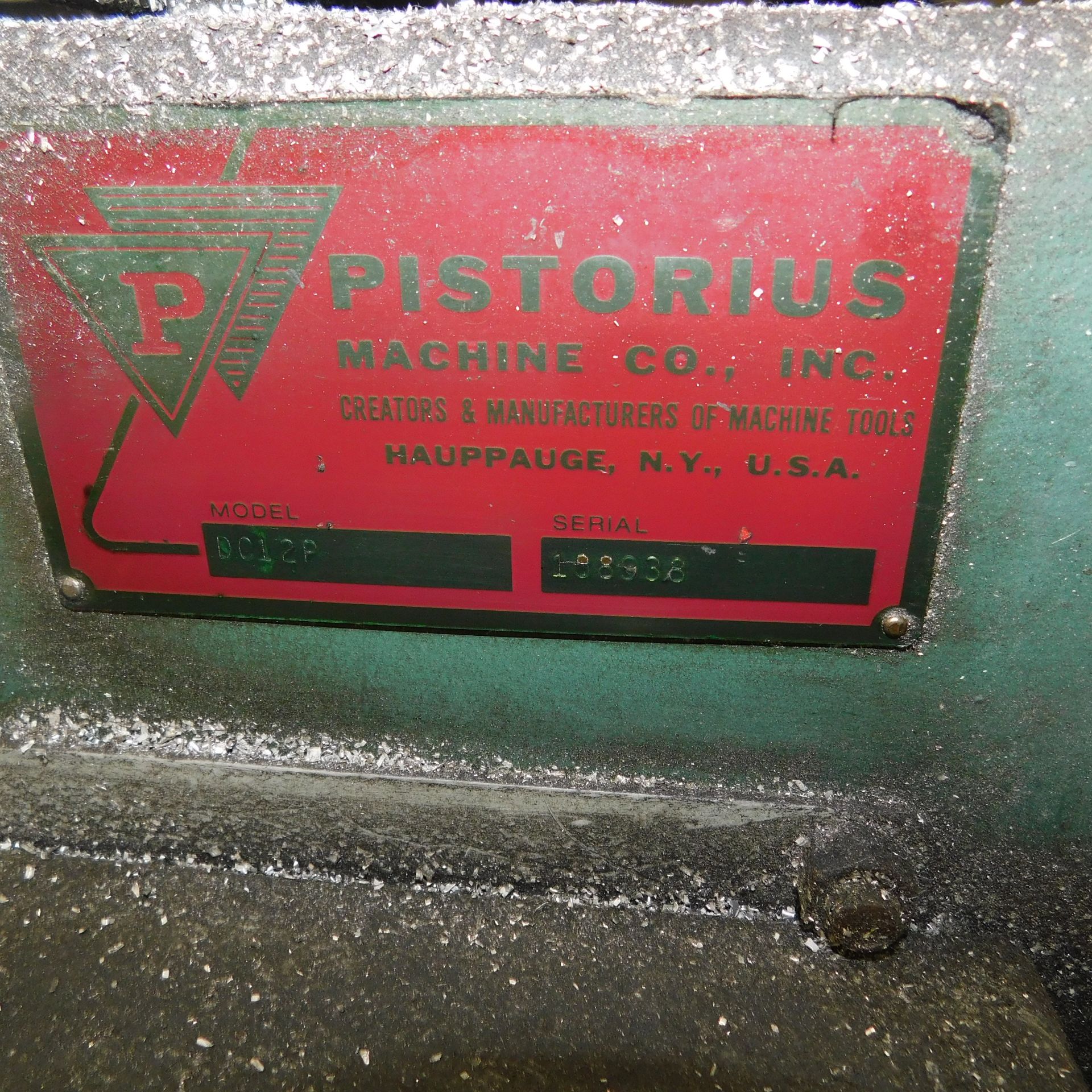 Pistorius Double Head Miter Cut Saw, Model DC12P, s/n 188938, 3 HP, with Hammond Chip Collector - Image 3 of 6