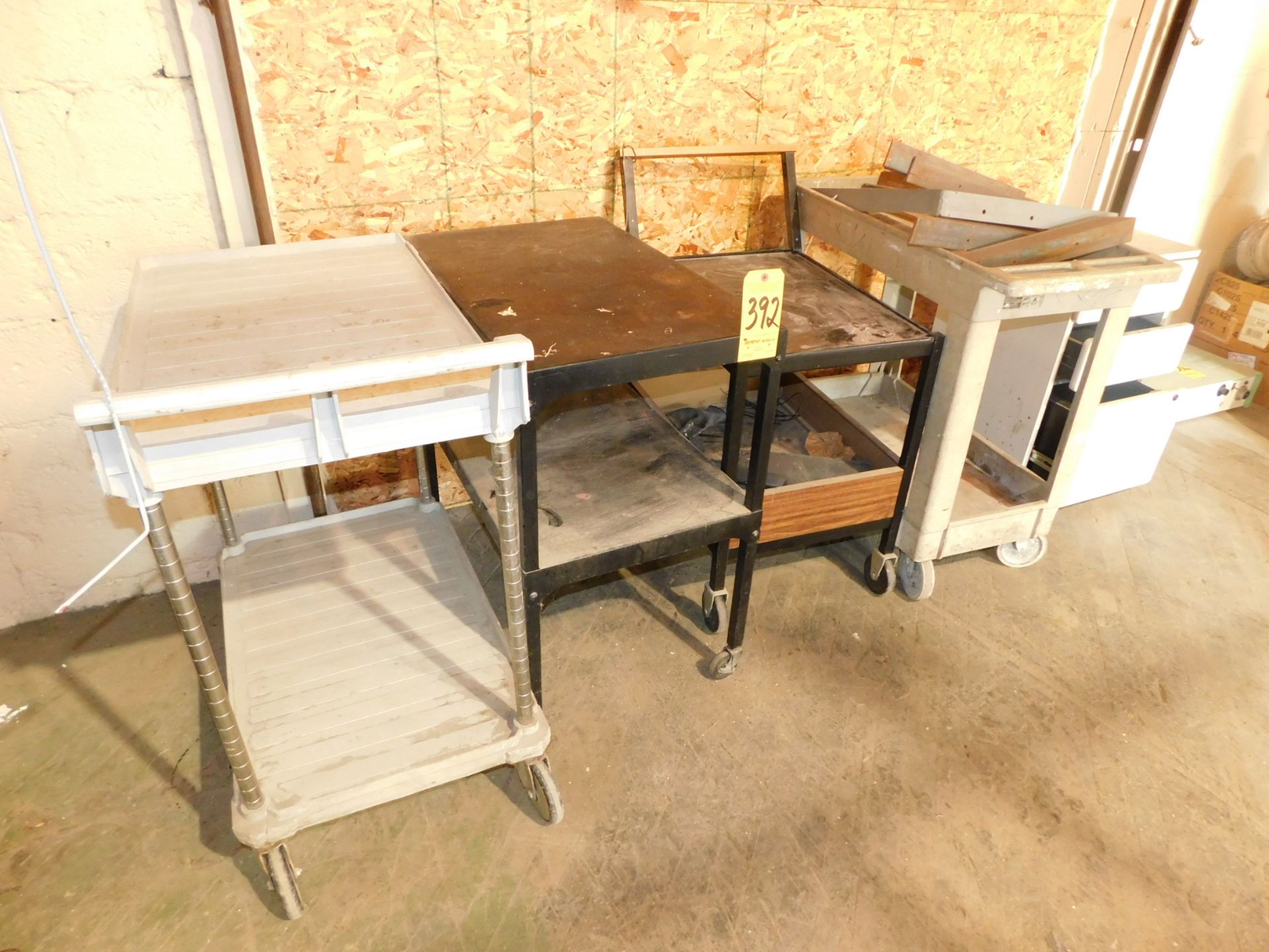 (4) Utility Carts & 3-Drawer Cabinet