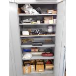 2-Door Metal upright Storage Cabinet & Contents