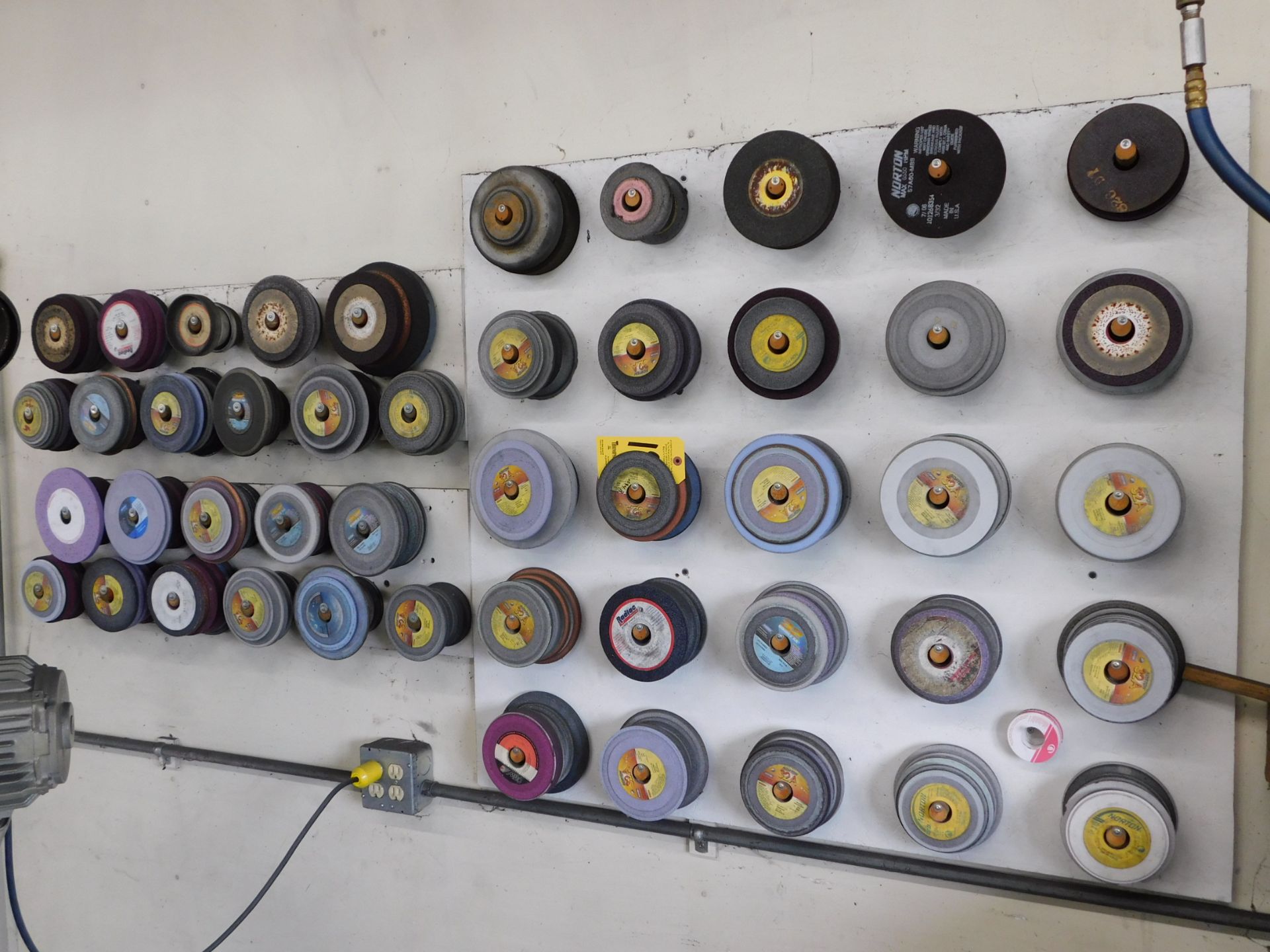 Grinding Wheels hanging on the wall