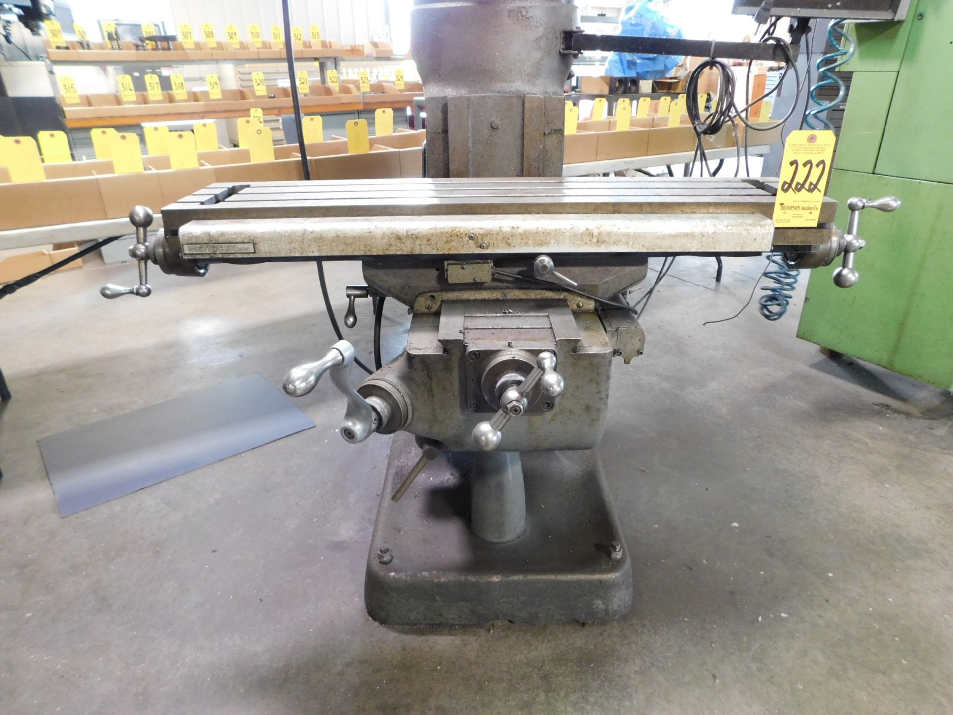 Bridgeport 1 1/2 H.P. Variable Speed Vertical Mill sn#12BR143491,9"X42" Table, 4"Riser Block, Amilam - Image 5 of 10