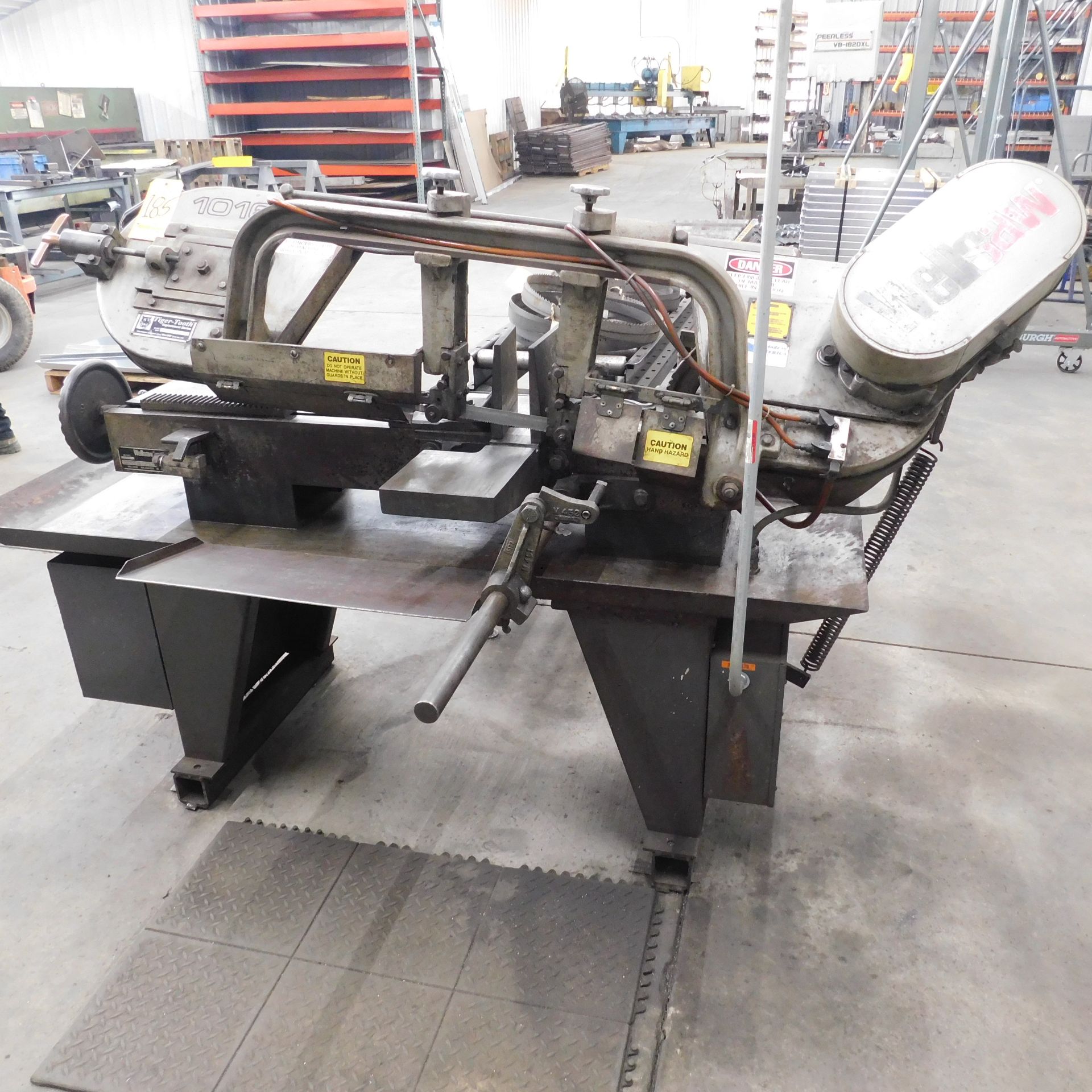 Wellsaw Model 1016 Horizontal Band Saw, s/n 3285, 10" X 16" Capacity, 10" Round, In Feed Conveyor