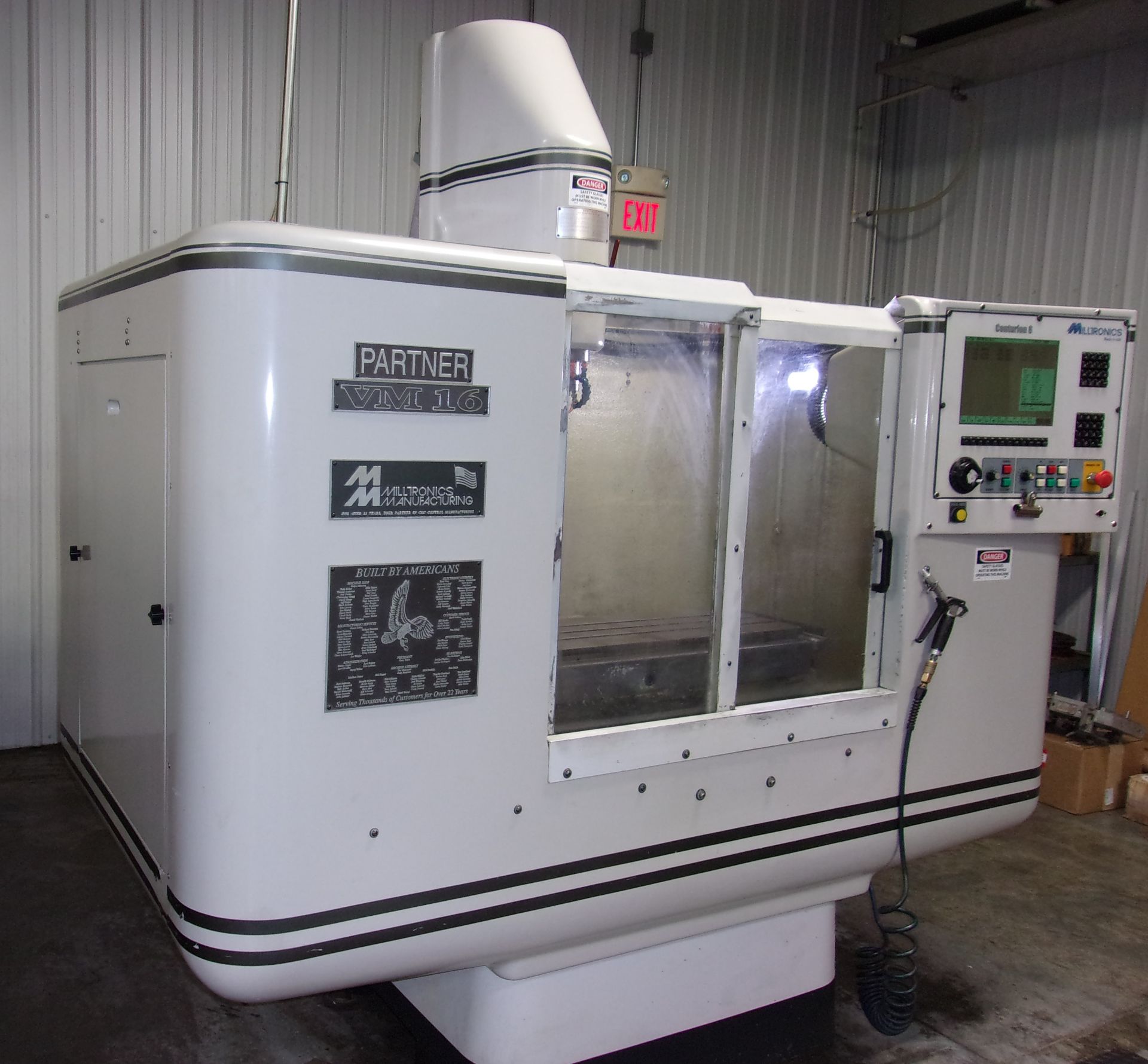 Milltronics Model VM16 CNC Vertical Machining Center, s/n 4137, Centurian 6 CNC Control, 40 Taper,