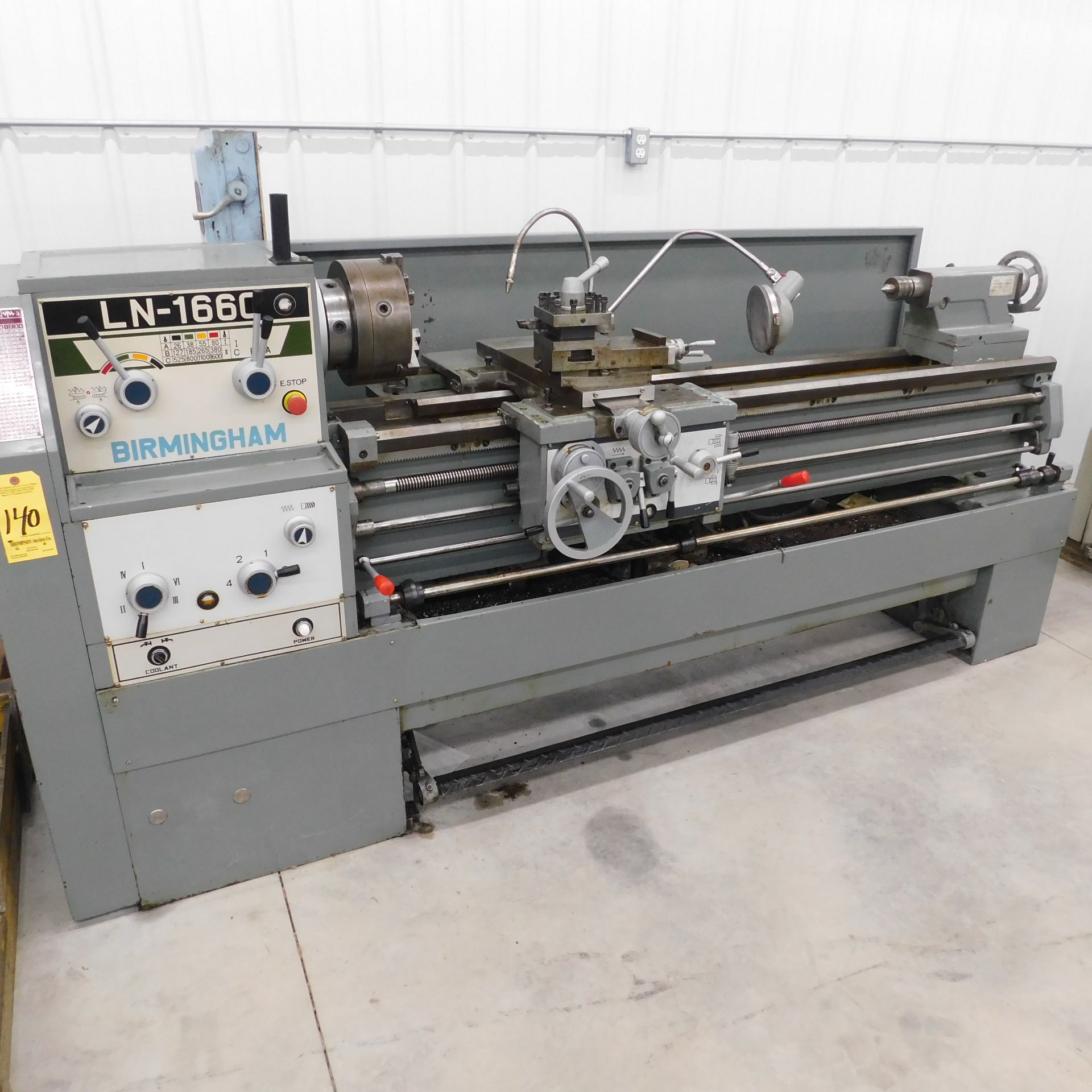 Birmingham Model LN1660 Engine Lathe, s/n 414, New 1997, 16" X 60", Gap Bed, Inch/Metric, Taper