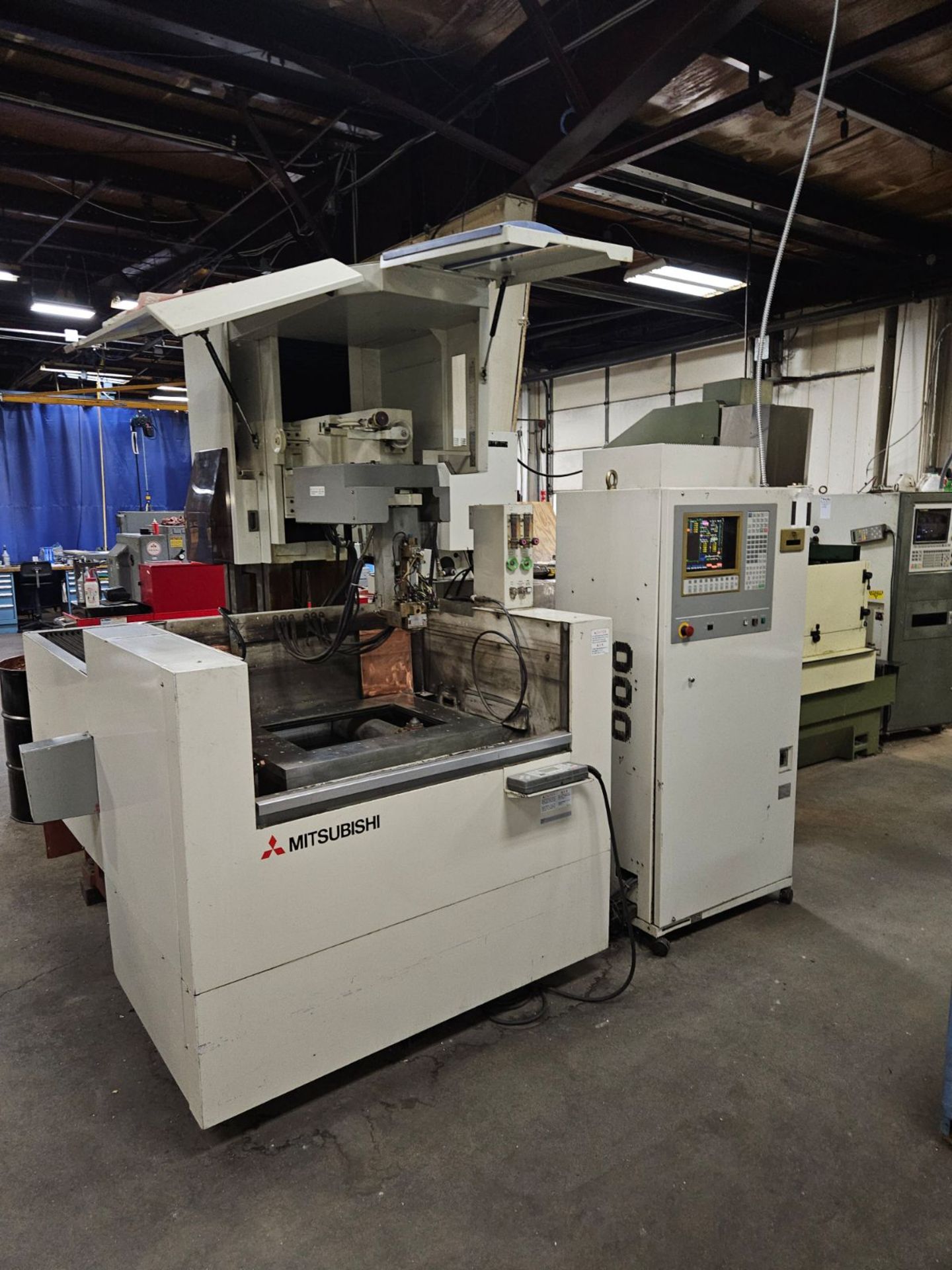 Mitsubishi Model FX-20 CNC Wire EDM Machine, New 1997, Mitsubishi CNC Control, Submerged Cut, 6"