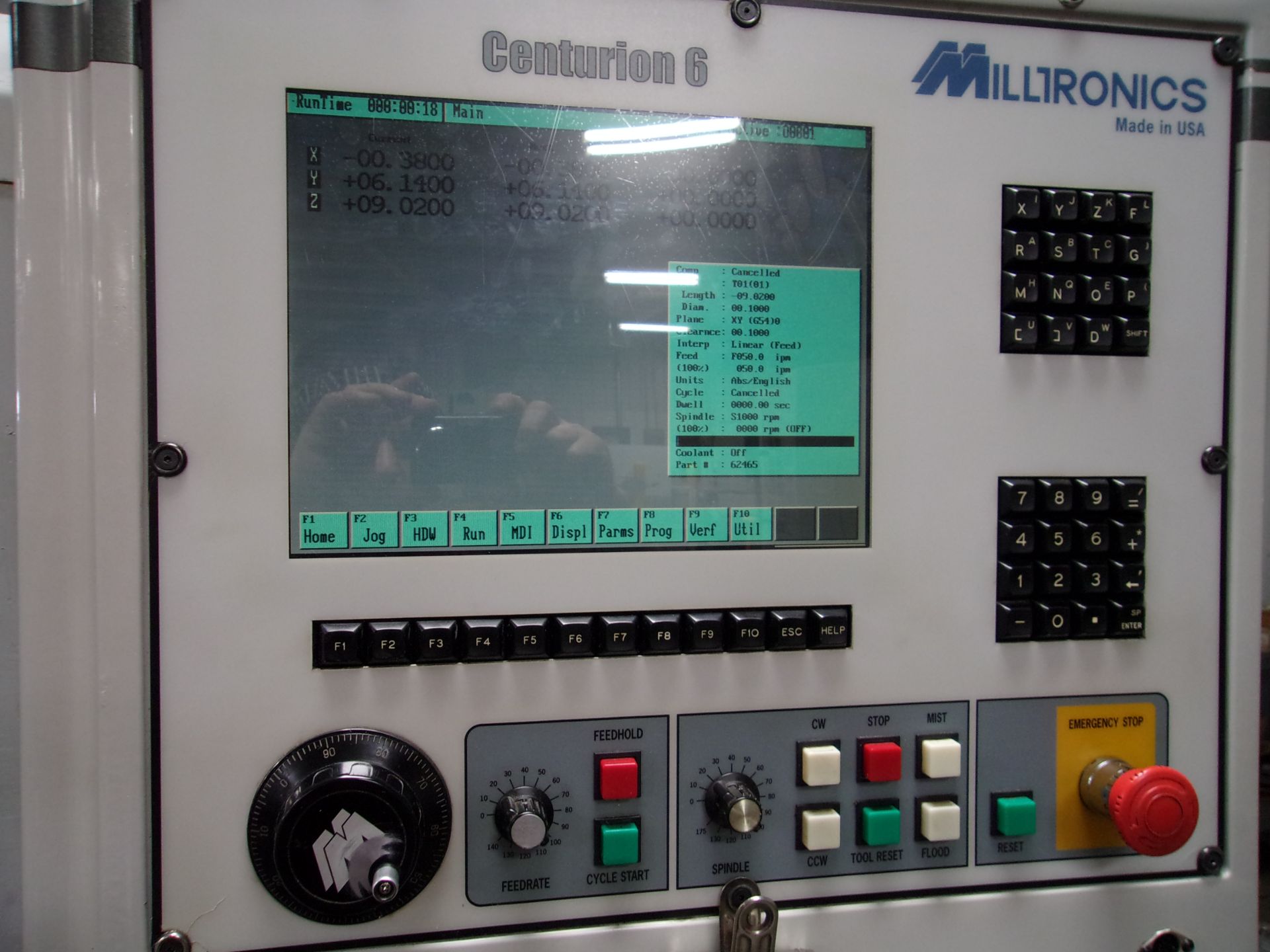 Milltronics Model VM16 CNC Vertical Machining Center, s/n 4137, Centurian 6 CNC Control, 40 Taper, - Image 3 of 9