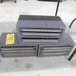 Lot, (3) Huot Drill Cabinets, Small Quantiy Drills