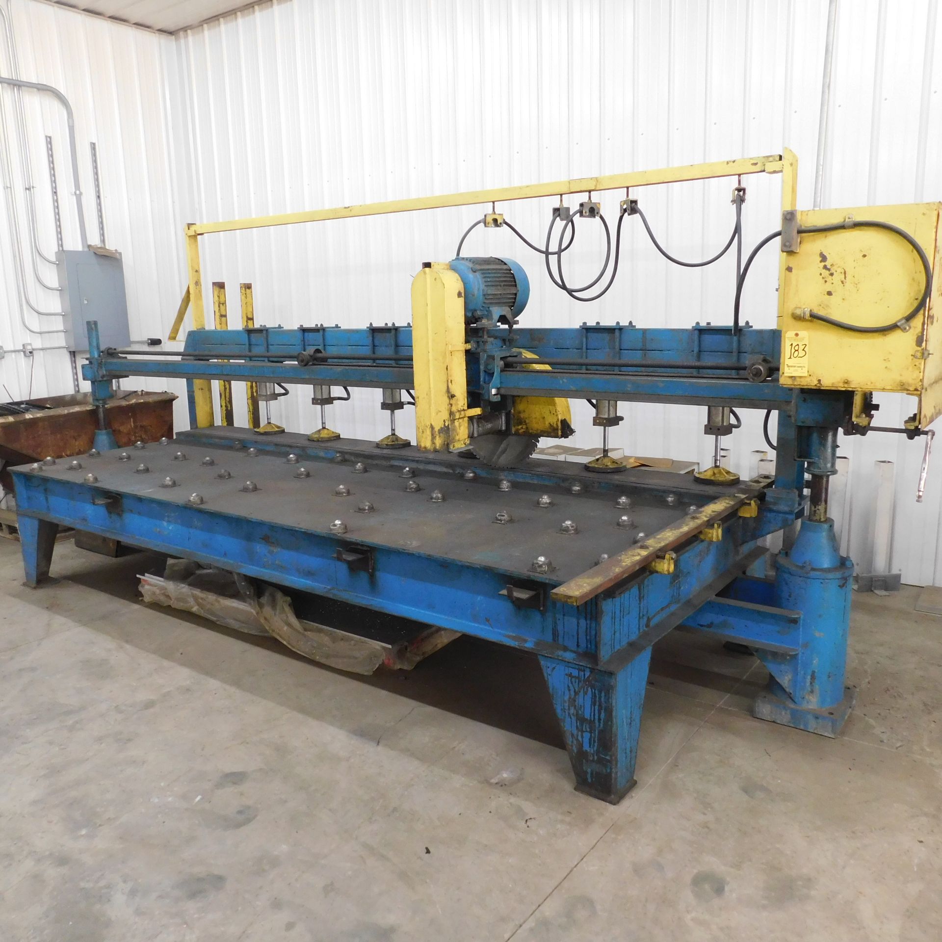 Tysaman 12' Plate Saw, 6" Max. Material Thickness, 20" Blade, Power Head Traverse, Pneumatic