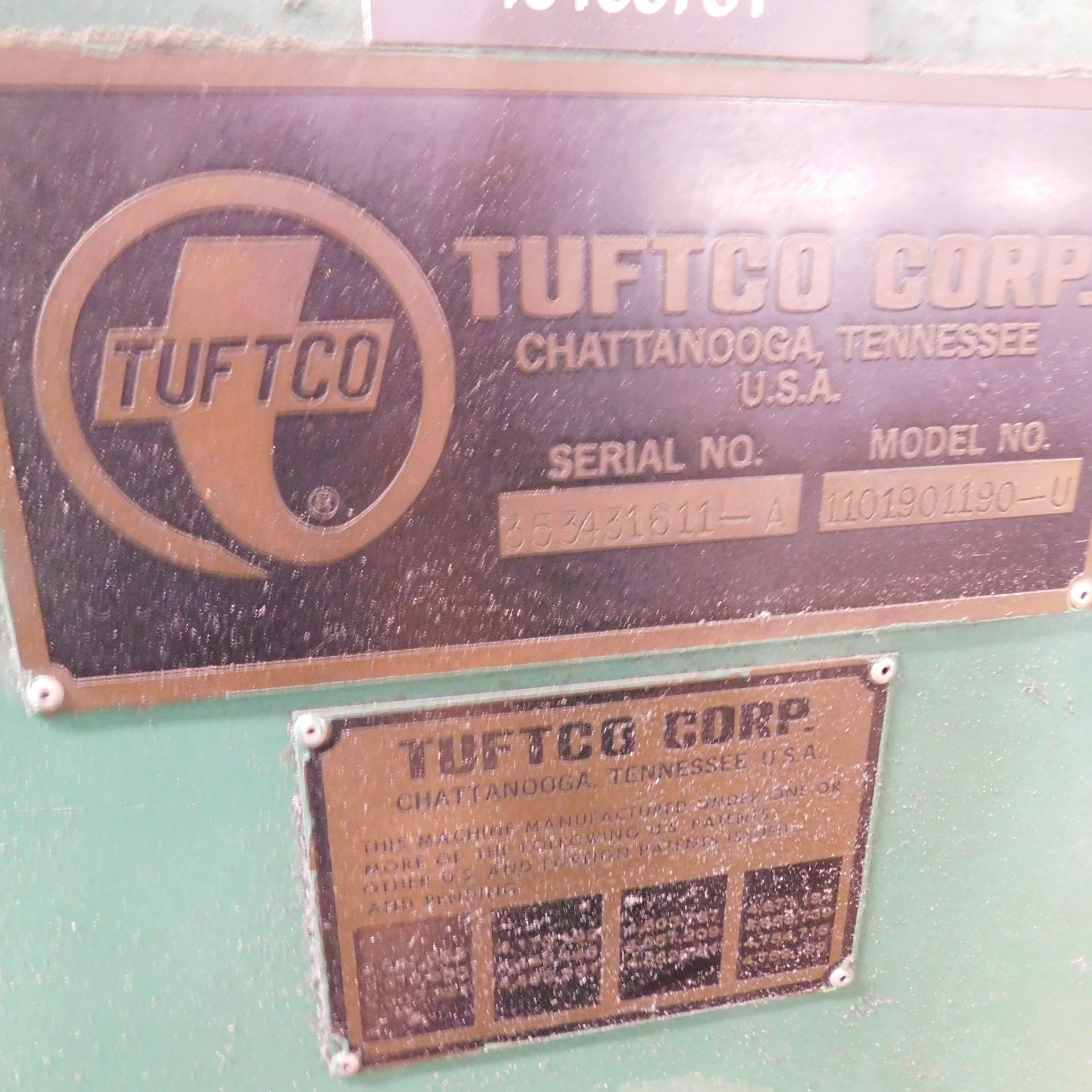 Tuftco Model 1101901190-U Carpet Tufting Machine, s/n 353431611-A, 5 Meter, 1/8 Gauge, 7 Zone, - Image 7 of 14