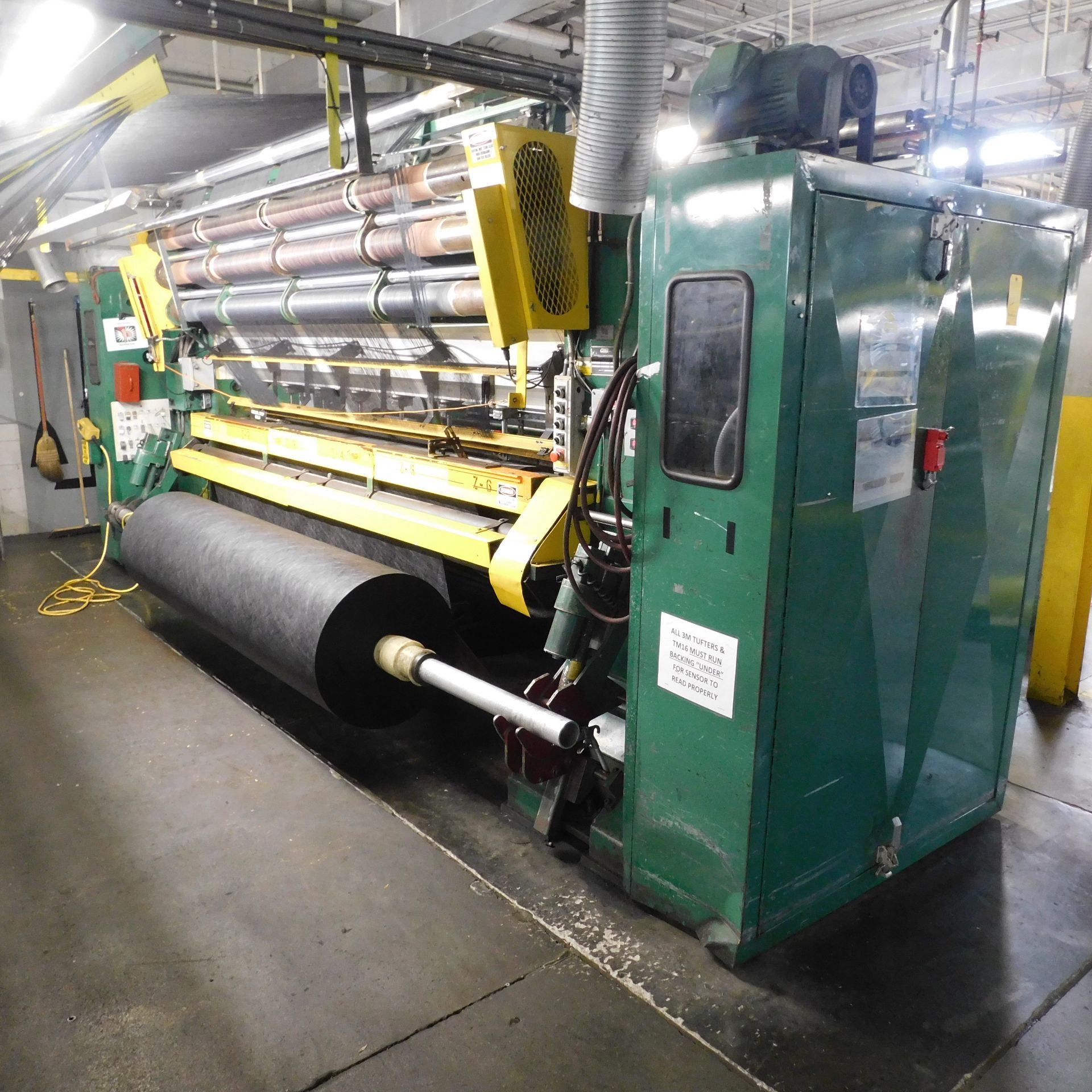 Cobble Carpet Tufting Machine, s/n TM3D-89-1012, New 1989, 3 Meter, 1/10 Gauge, Needlebar, 6 Zone, - Image 4 of 14