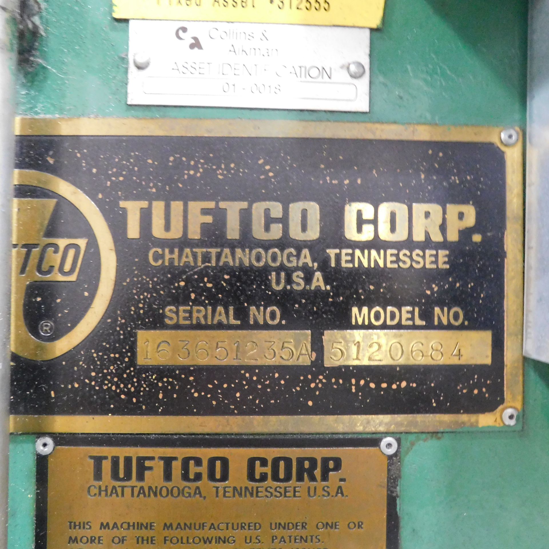 Tuftco Model 5120684 Carpet Tufting Machinw, s/n 163651235A, 3 Meter, 1/10 Gauge, 5 Zone, Looper - Image 2 of 8