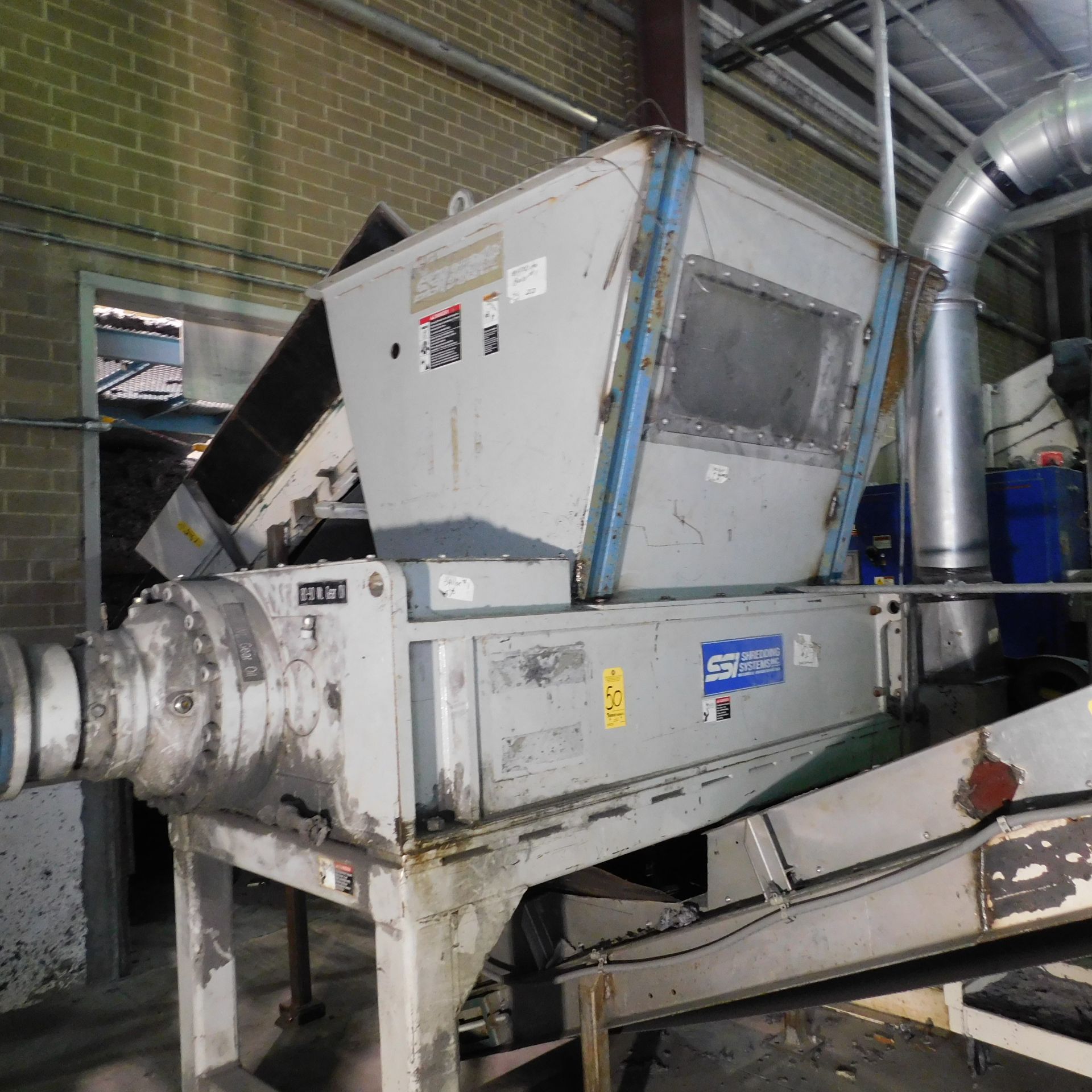 SSI Model M85-H Shredder, s/n 50887-M85H, New 1996, 100 HP, 60", 35" X 52" Curring Chamber, 59" X