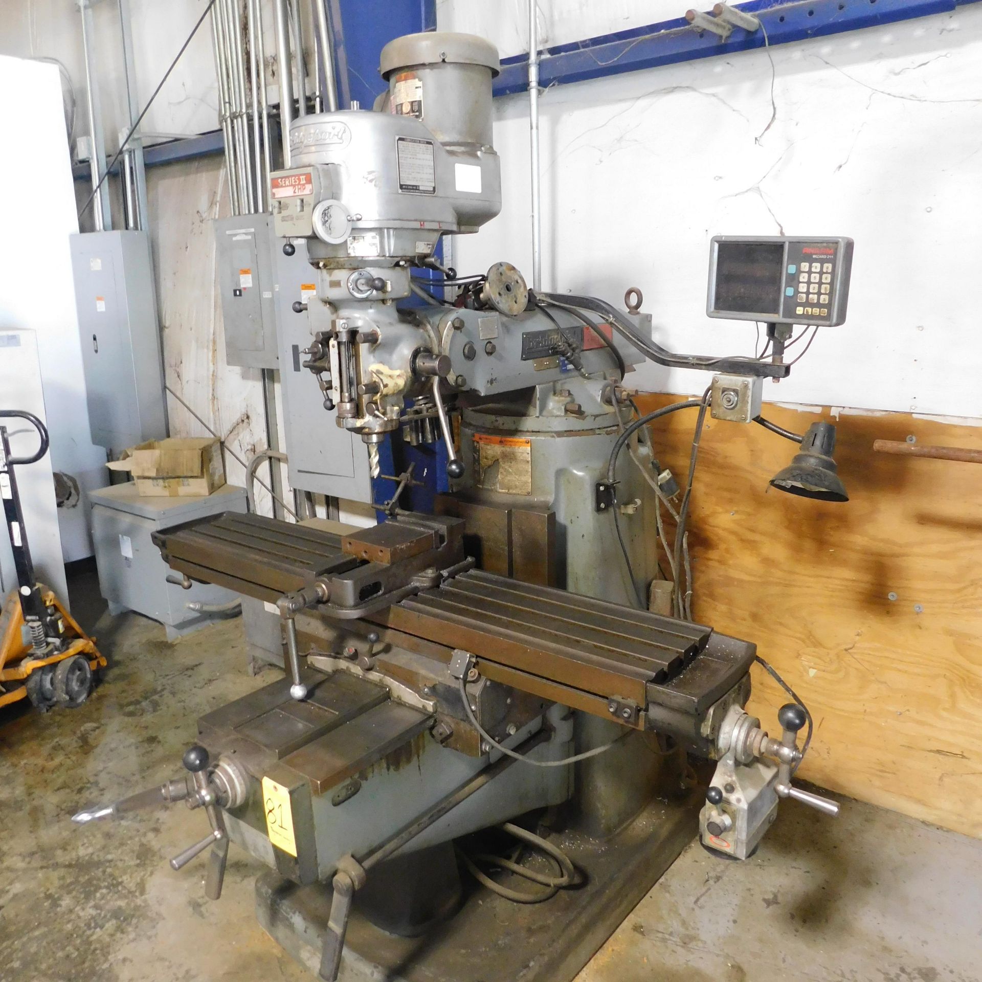 Bridgeport Series II Special Vertical Mill, s/n 6825S, 2 HP, 11" X 58" Table, Anilam D.R.O., Power