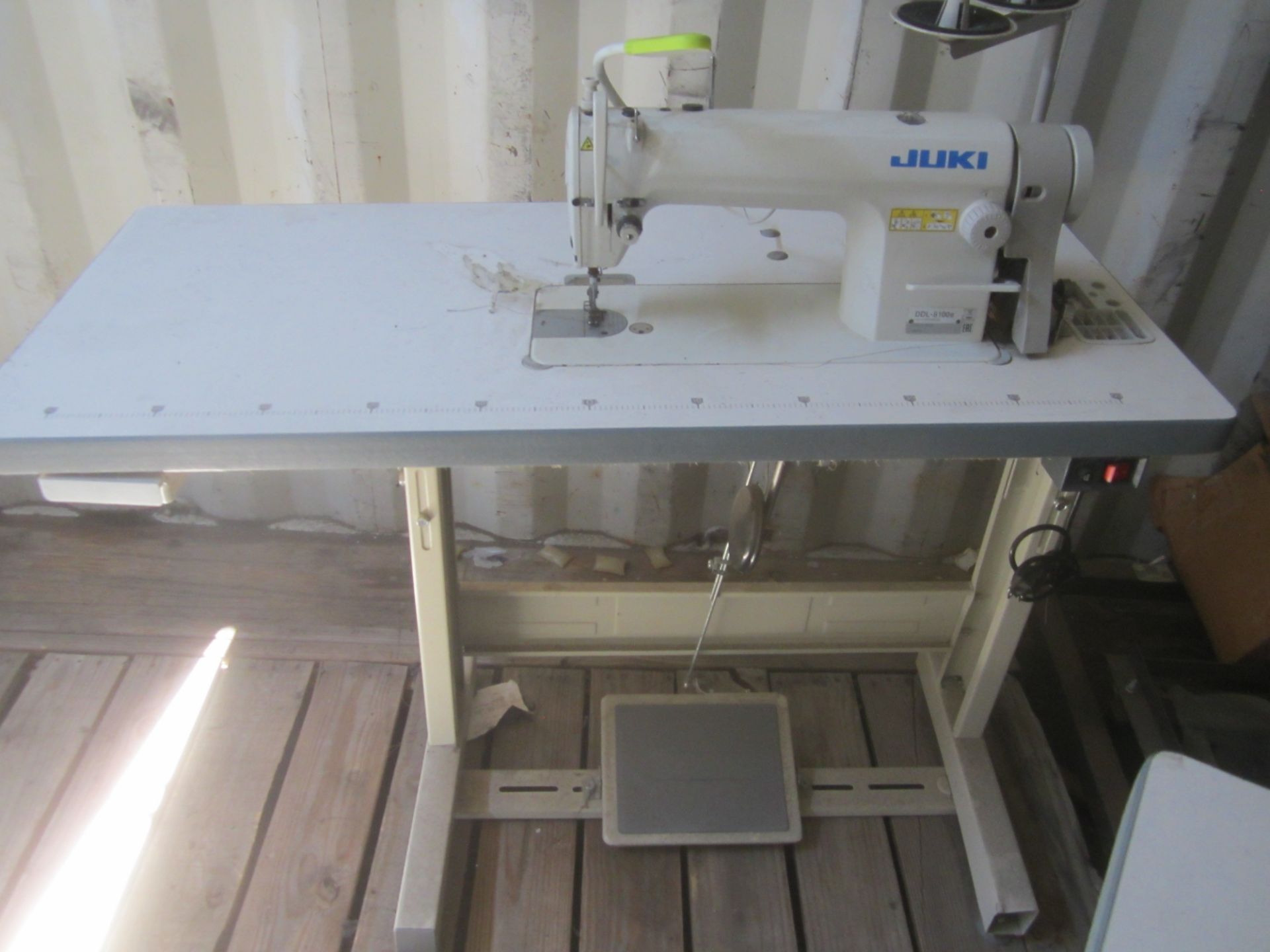 Juki Model DDL-8100e Industrial Sewing Machine, s/n PD0NL02018, with Table, Used only 6 Months