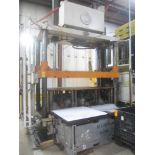 Lawton Hydraulic Trim Press, 100 Ton, s/n 1002065, 48" X 113" Bed Plate, 37" F to B Between Posts,