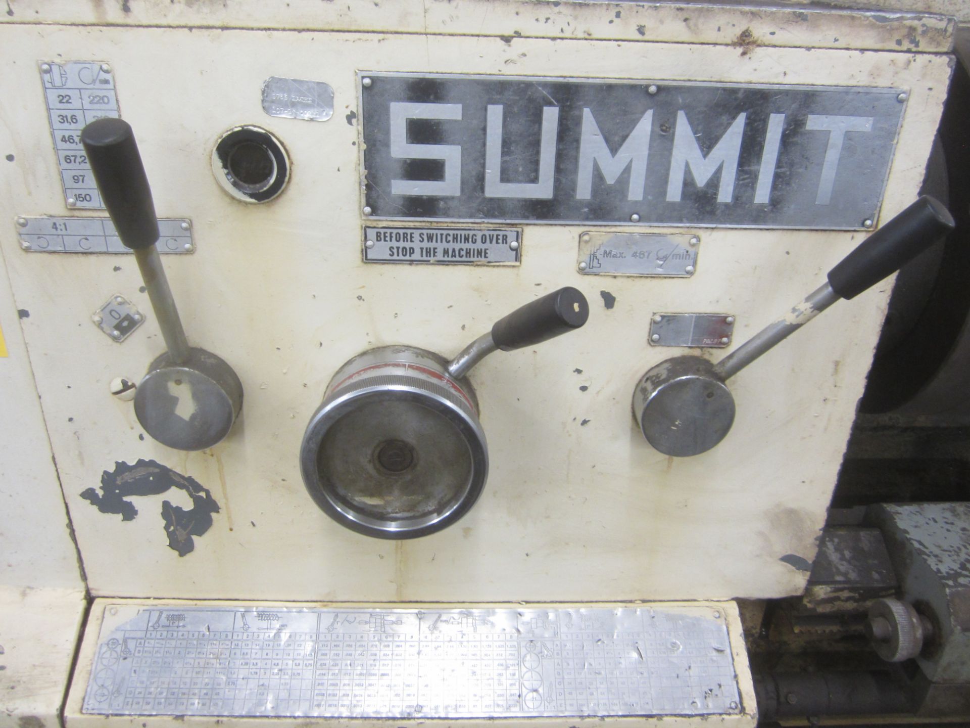 Summit Model 19-4 X 80 Toolroom Lathe, s/n 3602, 19" X 80" Capacity, 4" Spindle Hole, Inch/Metric, - Image 6 of 10