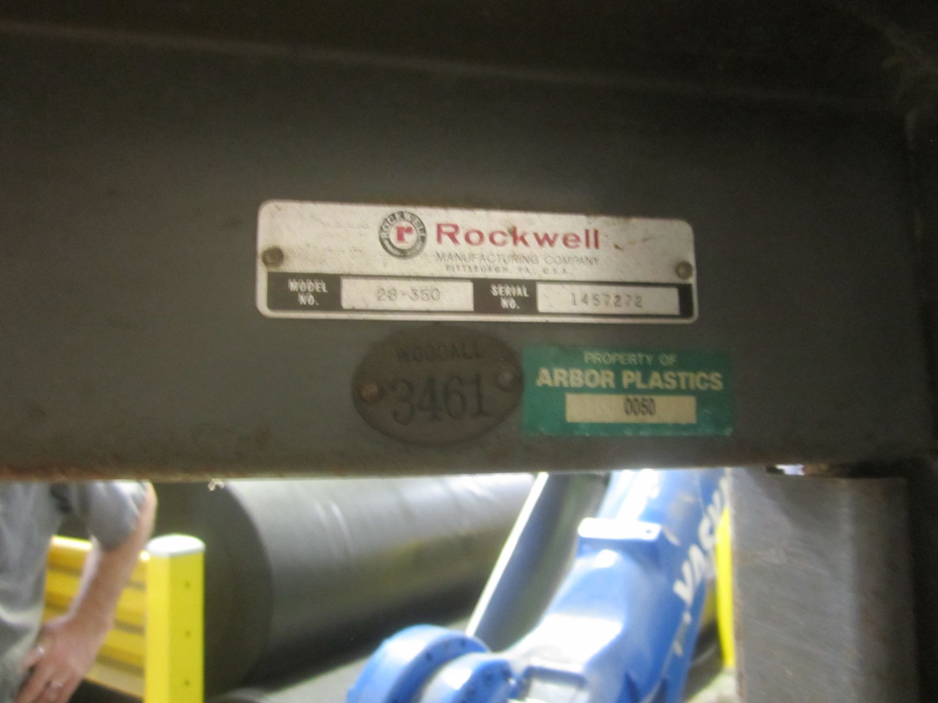 Rockwell Delta 20" Vertical Bandsaw, Model 28-350, s/n 1457272, 480/3/60 - Image 2 of 2