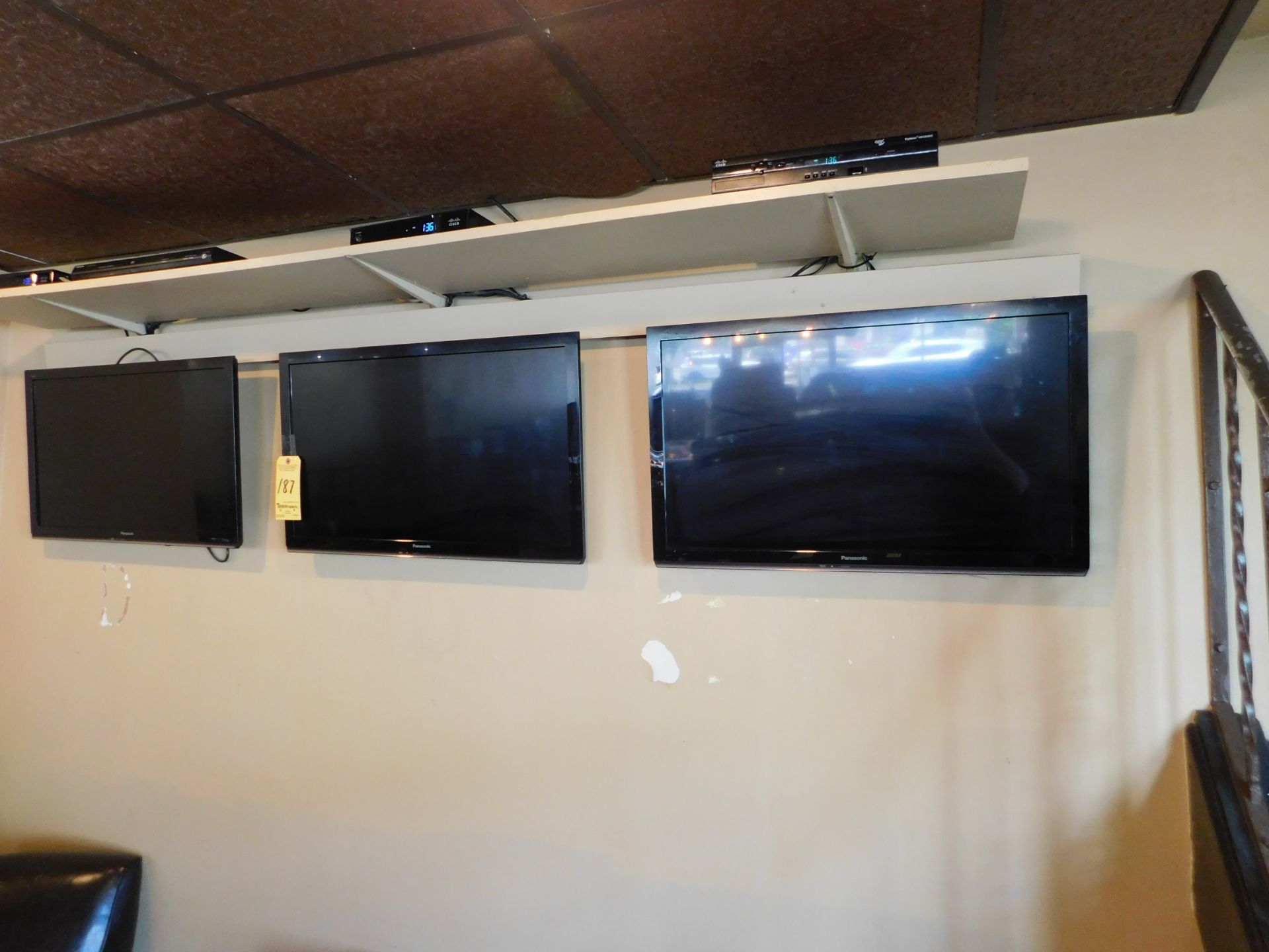 (3) Panasonic 35" Flat Screen TVs
