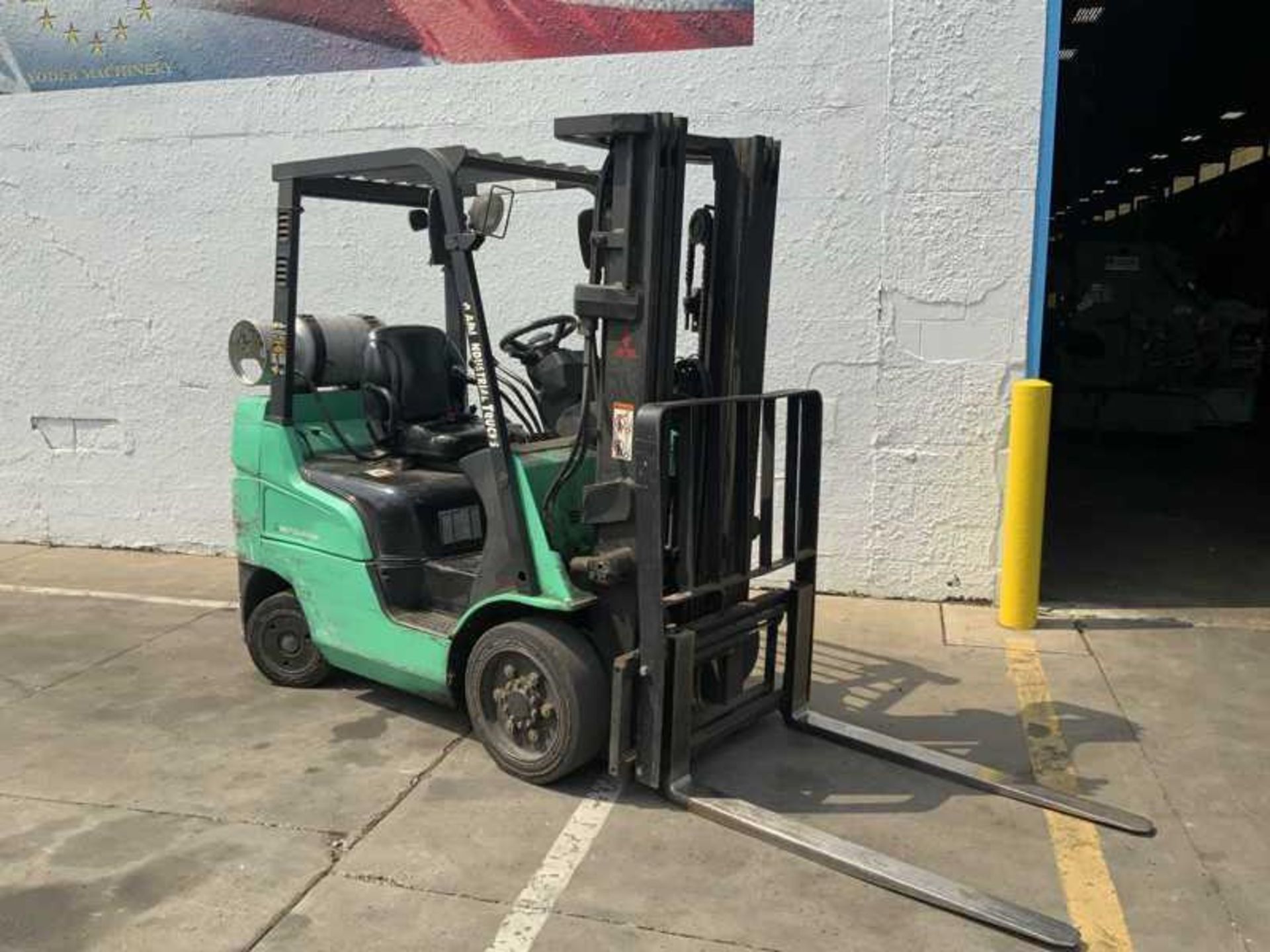 Mitsubishi Model FGC25N Fork Lift, s/n AF82F01650, 5,000 Lb. Capacity, Hard Tire, LP, Side Shift, 48