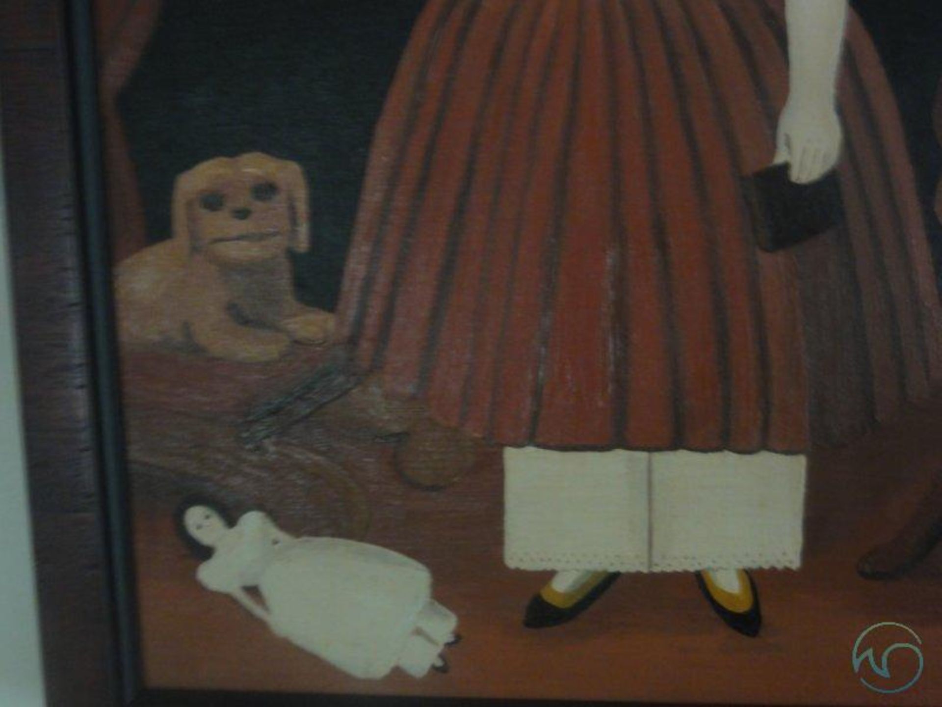 1954 Primitive oil painting - Image 3 of 5