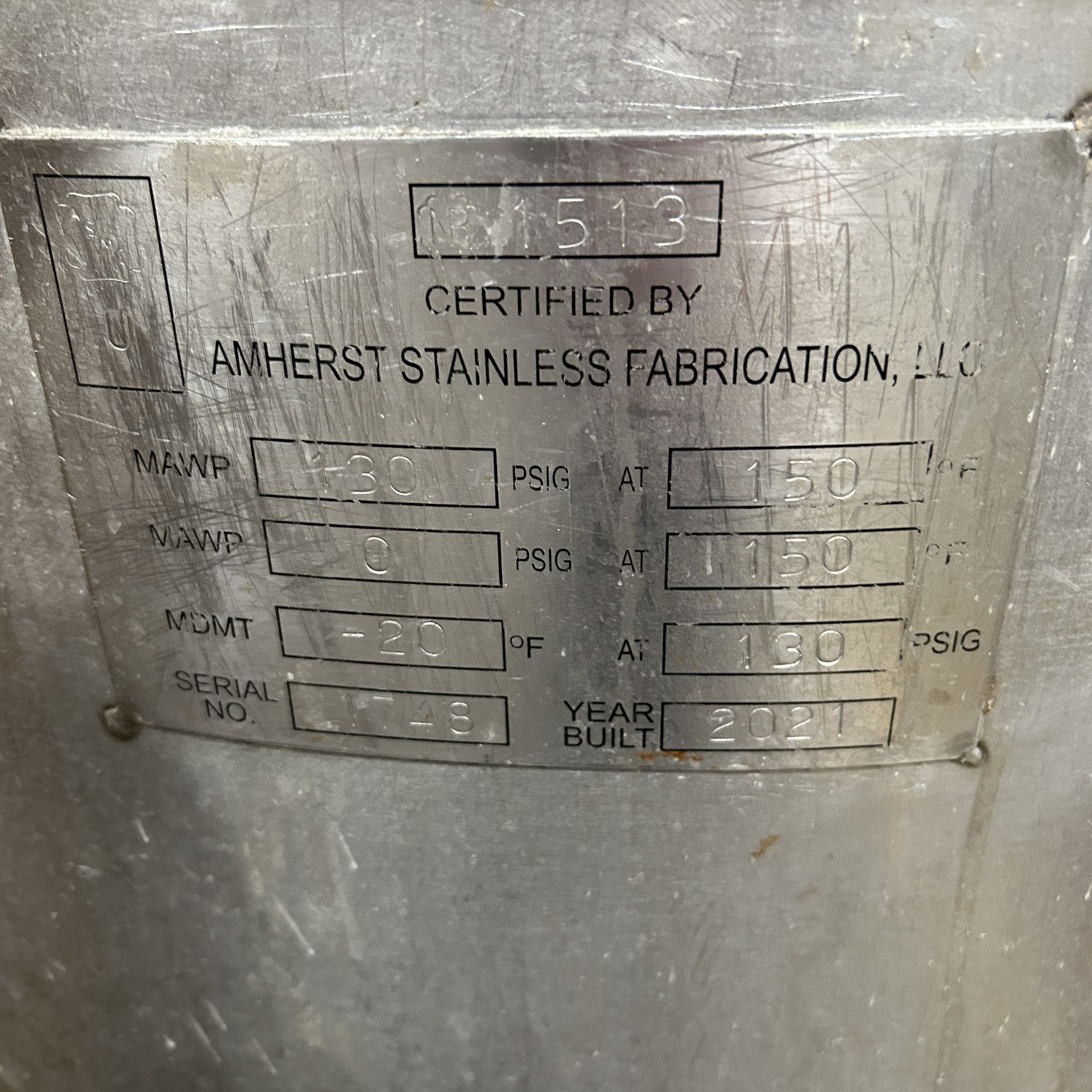 2021 Amherst Stainless Steel Agitation Pressure Pot - Image 8 of 8