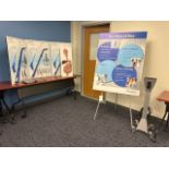 3-Stand Easel Whiteboard w/ Rolling Pedestal Outlet