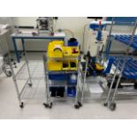(3) Uline Mini Mobile Rolling Carts w/ Contents
