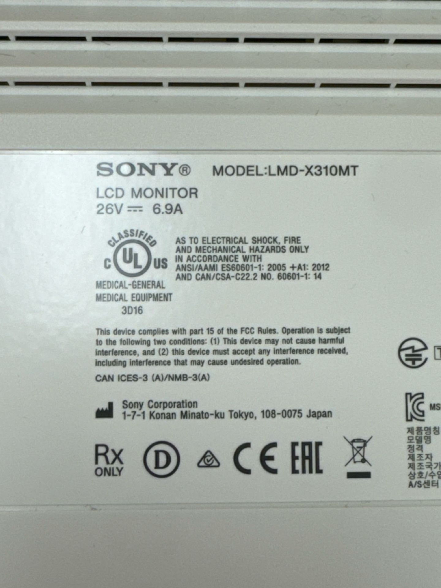 Sony LCD 4K Medical Monitor - Image 6 of 6