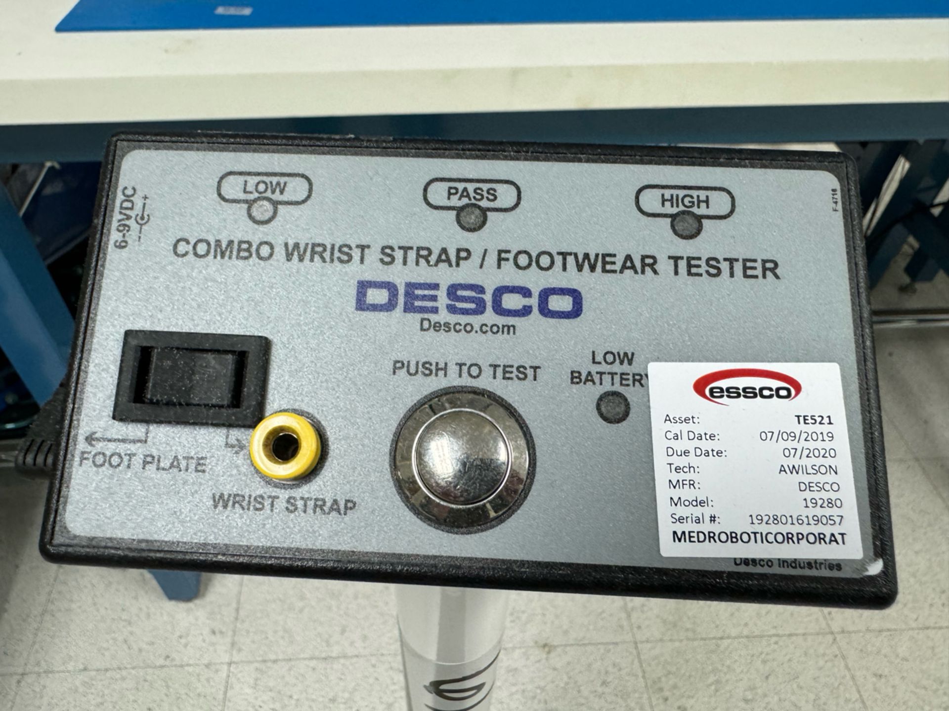 Desco Combo Wrist Strap/Footwear Tester - Image 2 of 2