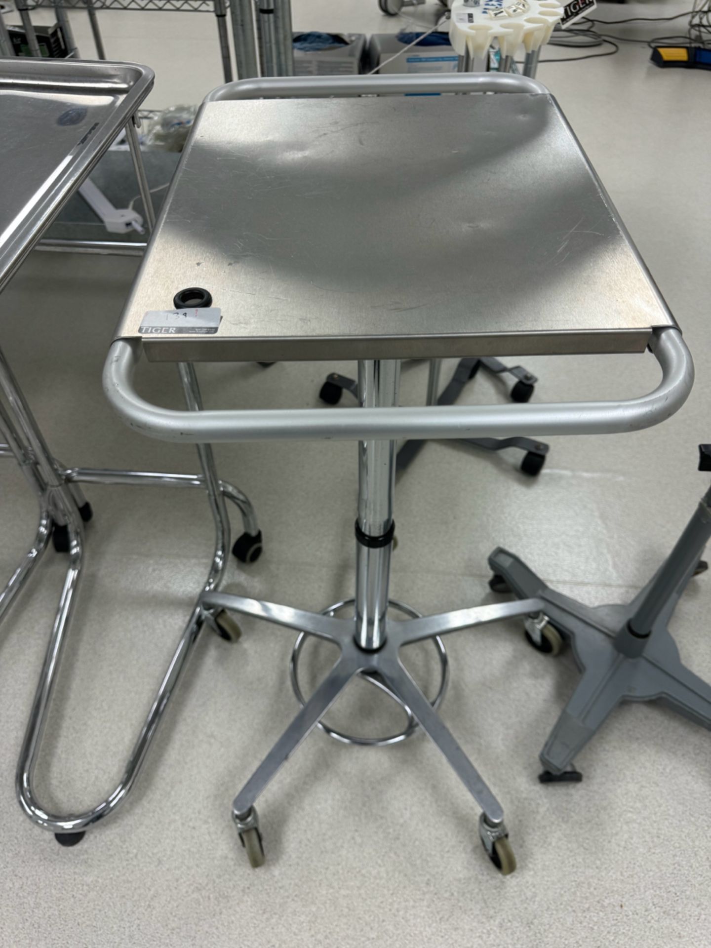 (4) Pedigo Foot Operated Stands & Mobile Utensil Cart - Image 6 of 6