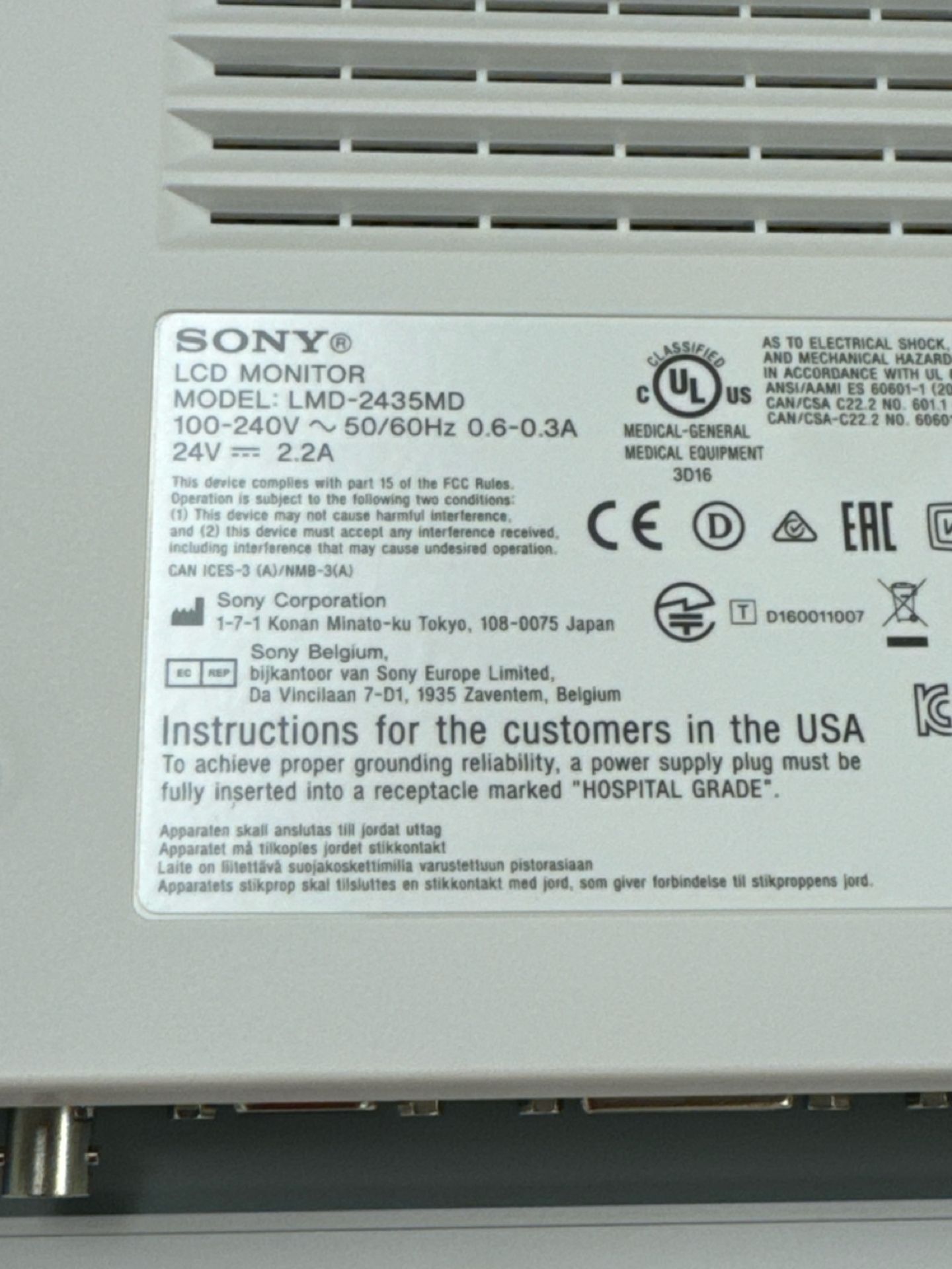 Sony LCD Medical Monitor - Image 4 of 4