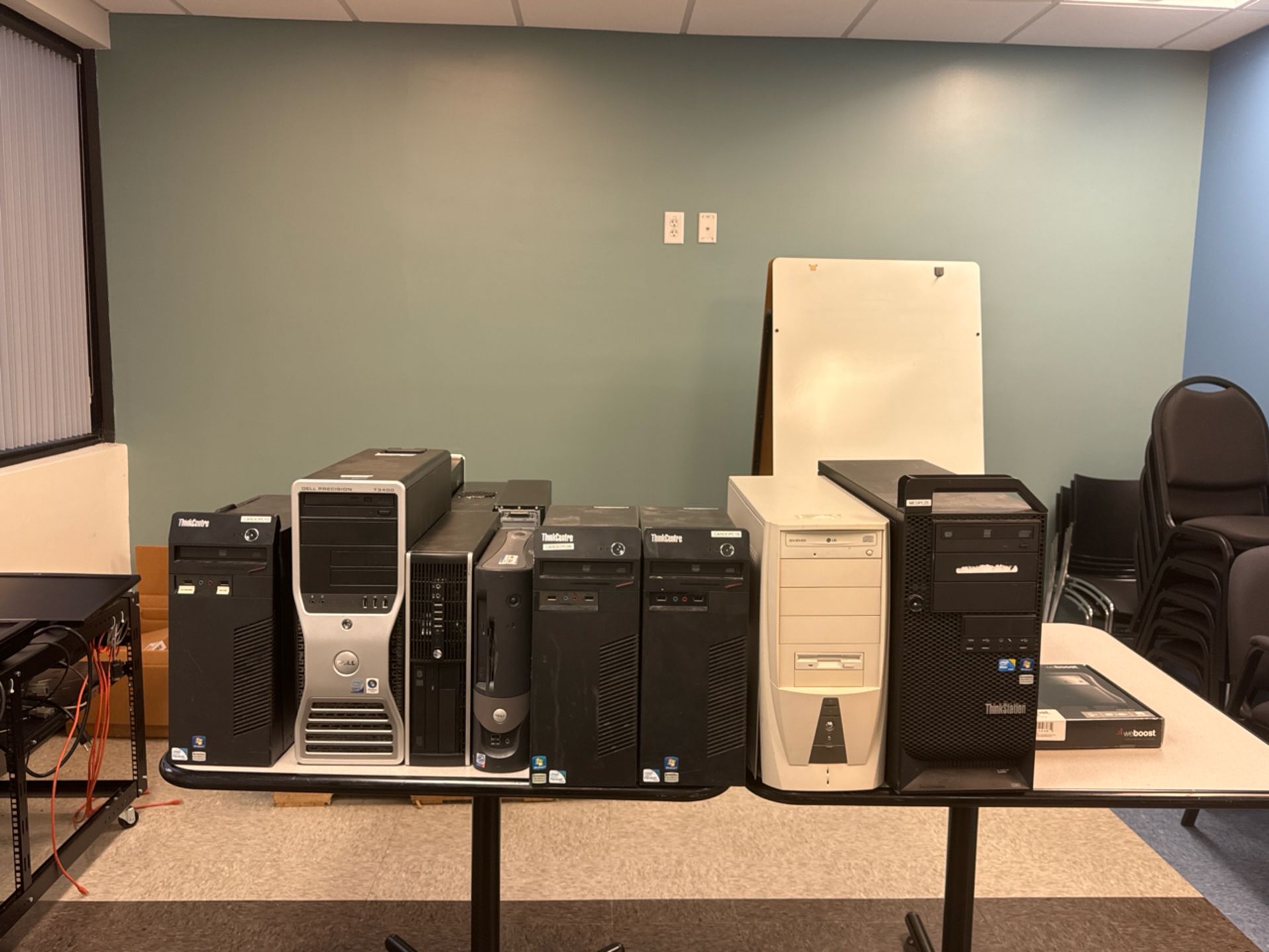(14) Computers, Server Rack, Printer, APC Battery Backup, Weboost, (3) Monitors - Image 3 of 22