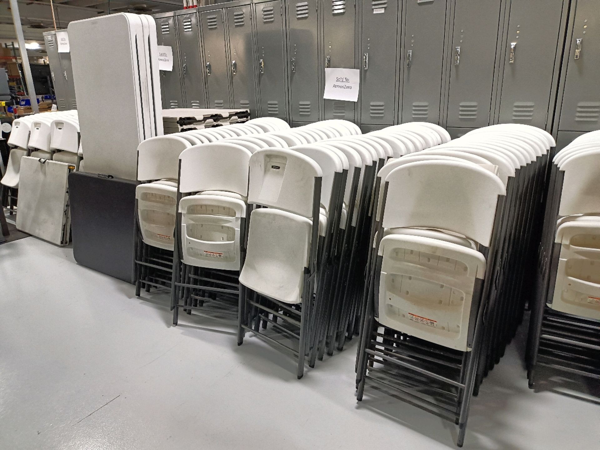 HD White Plastic Folding Chairs - Image 4 of 4